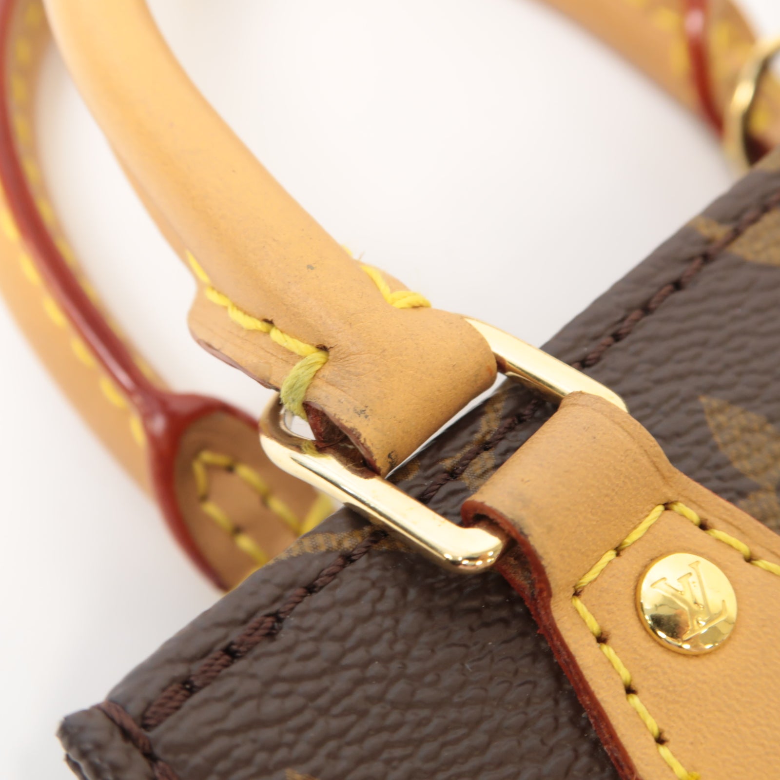 LOUIS VUITTON **【激減優惠】Monogram Petit Sac Plat金扣手挽肩背兩用袋棕色