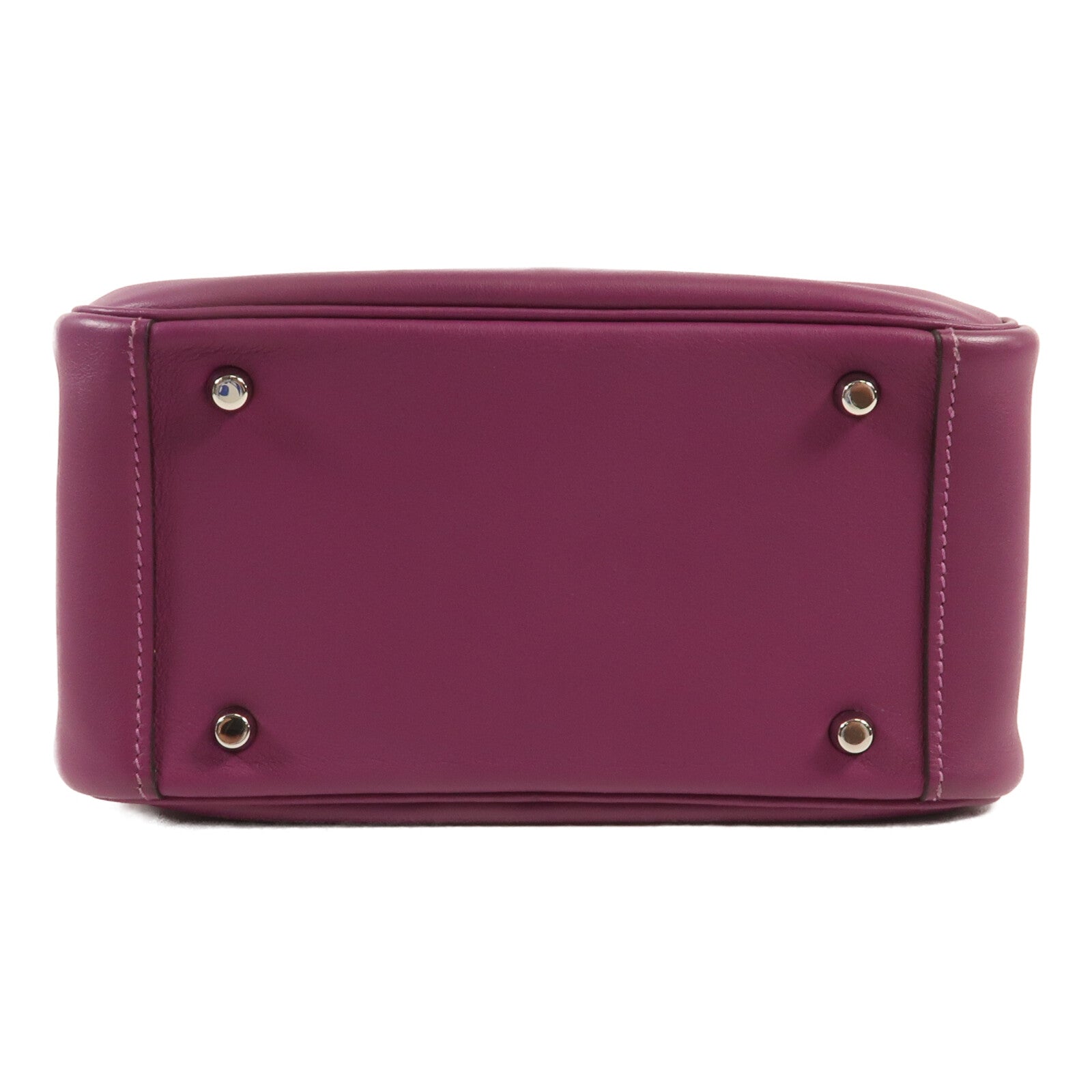 HERMES Swift皮革Mini Lindy銀扣手挽肩背兩用袋Anemone