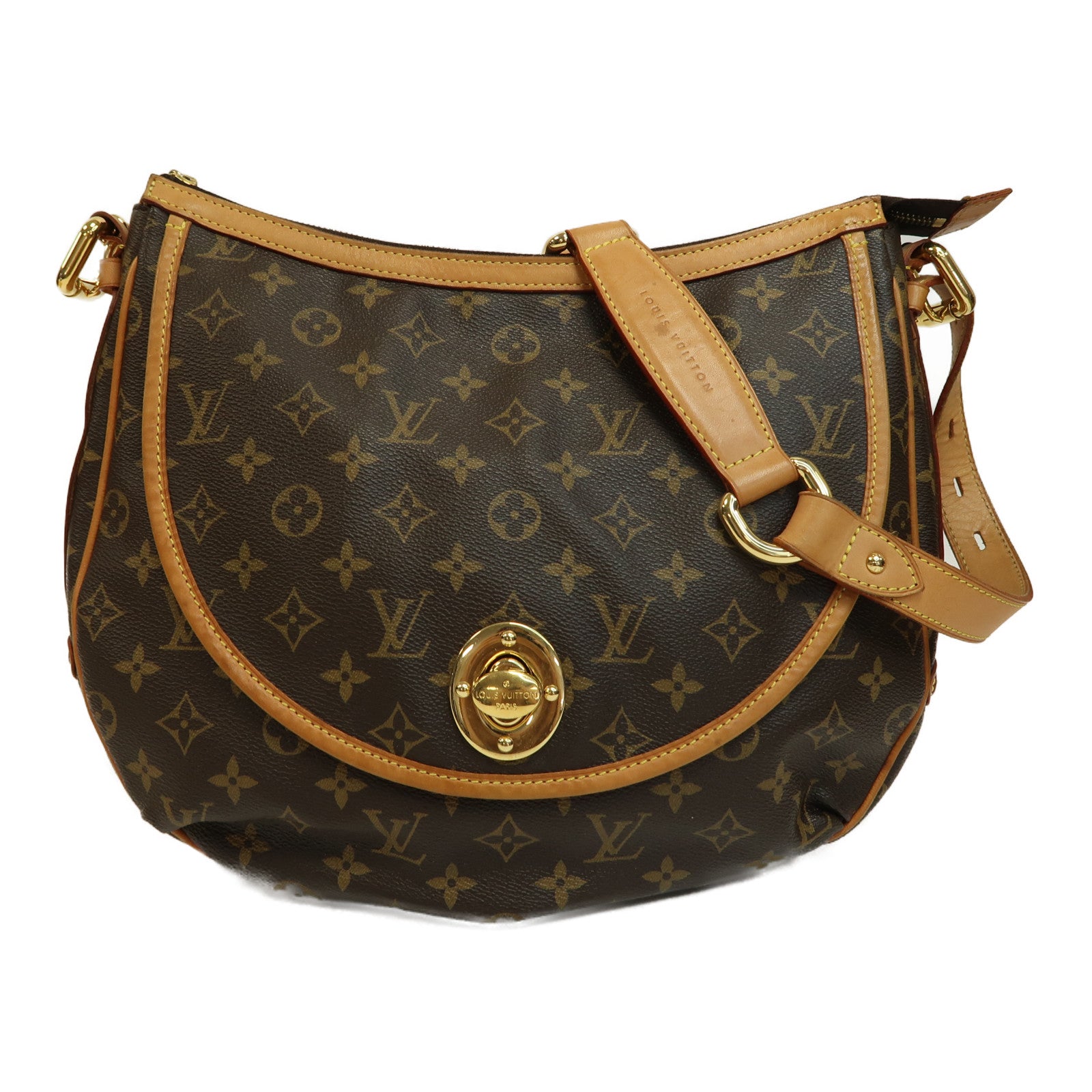 LOUIS VUITTON Monogram Tulum GM金扣肩背袋啡色