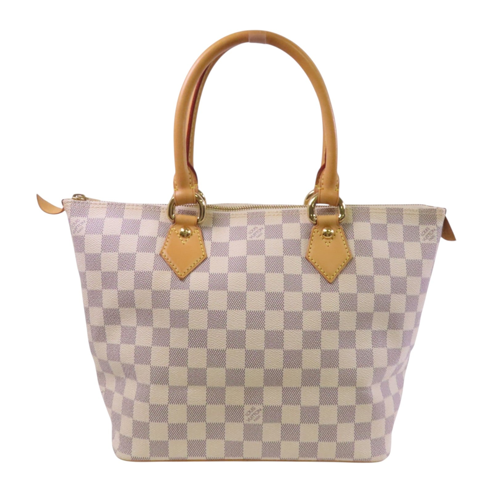 LOUIS VUITTON Damier Azur Saleya PM金扣手挽袋