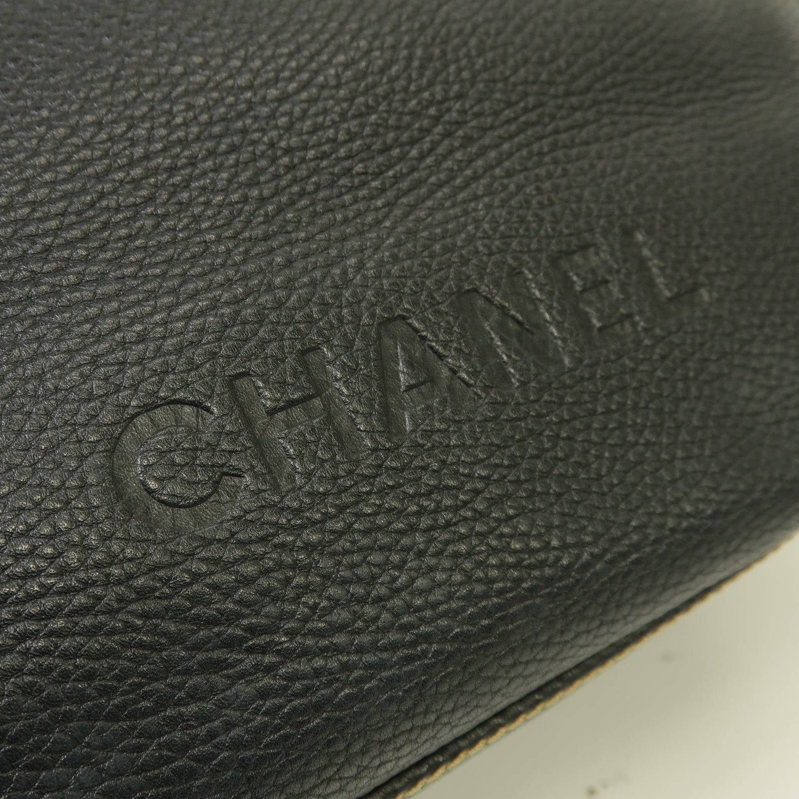 CHANEL 【激減優惠】牛皮皮革Boston Bag銀扣波士顿包黒色