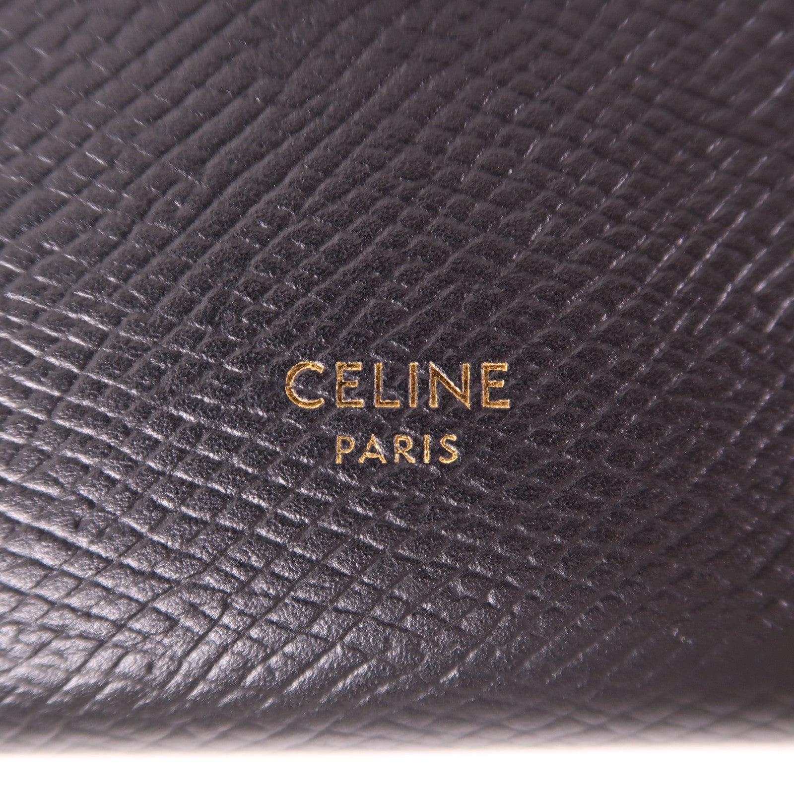 CELINE 牛皮皮革Strap Large Wallet金扣長錢包