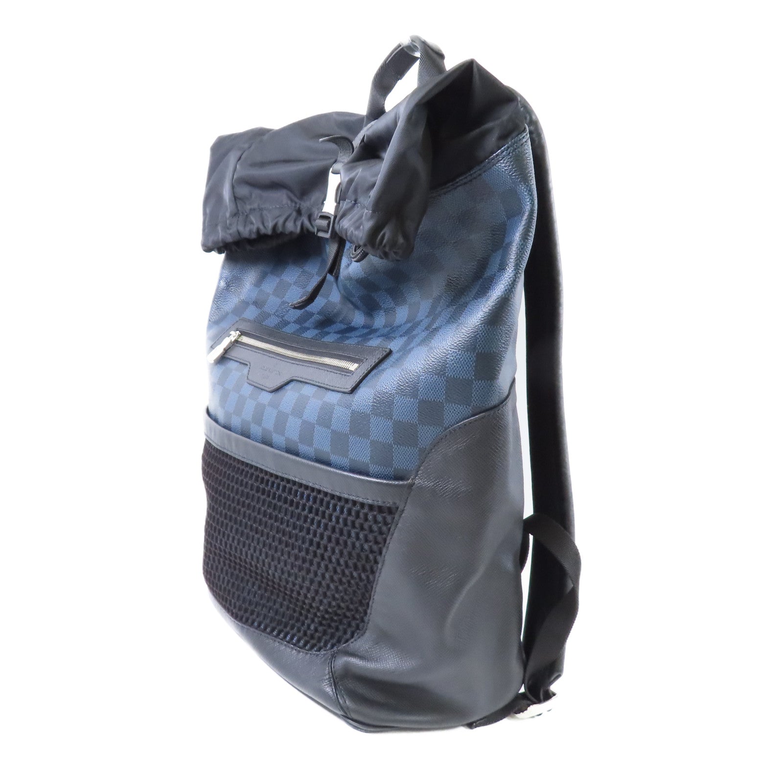 LOUIS VUITTON Damier Cobalt Matchpoint Backpack銀扣背包
