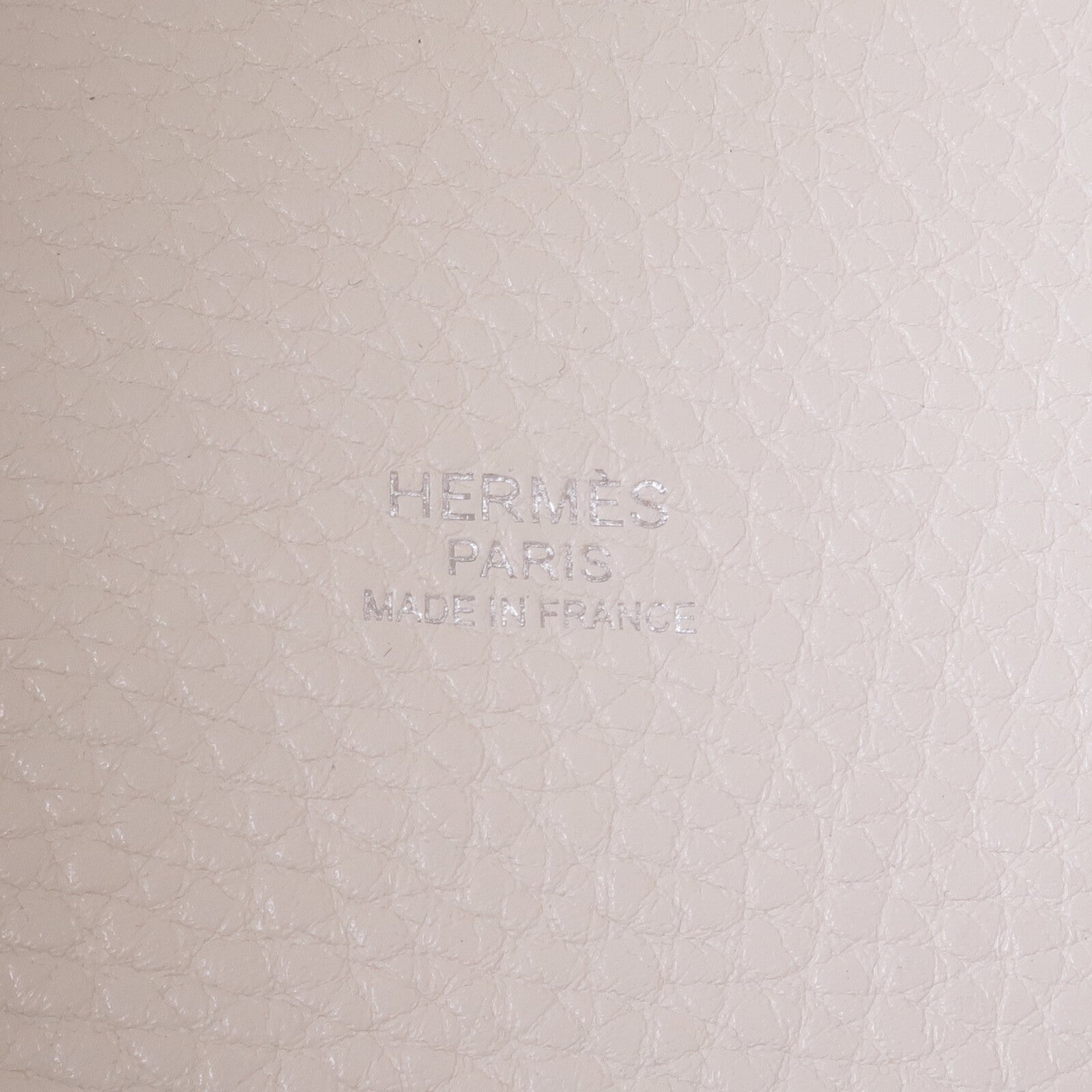 HERMES Clemence皮革Picotin MM銀扣手挽袋Blanc