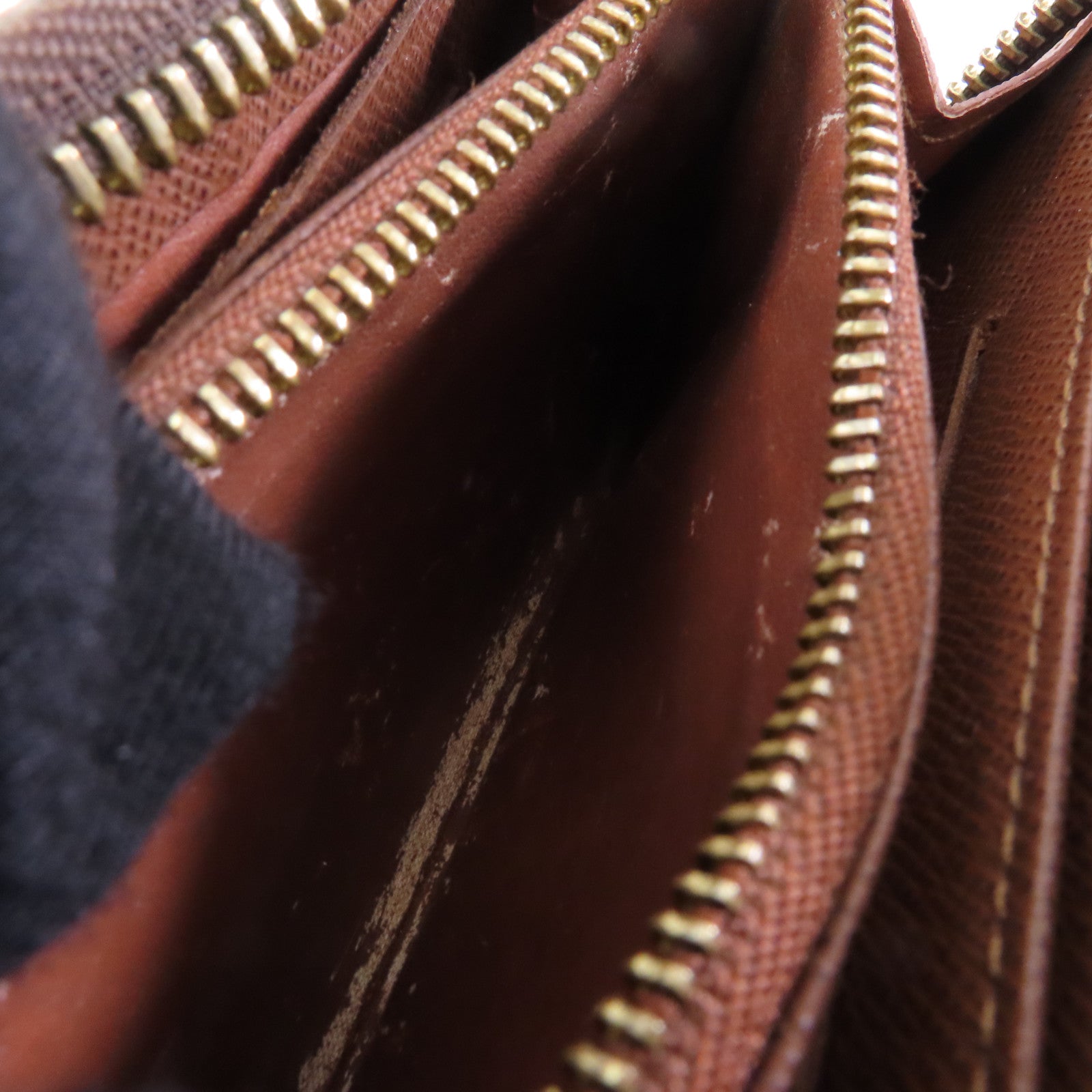 LOUIS VUITTON Monogram Zipper Wallet金扣錢包棕色