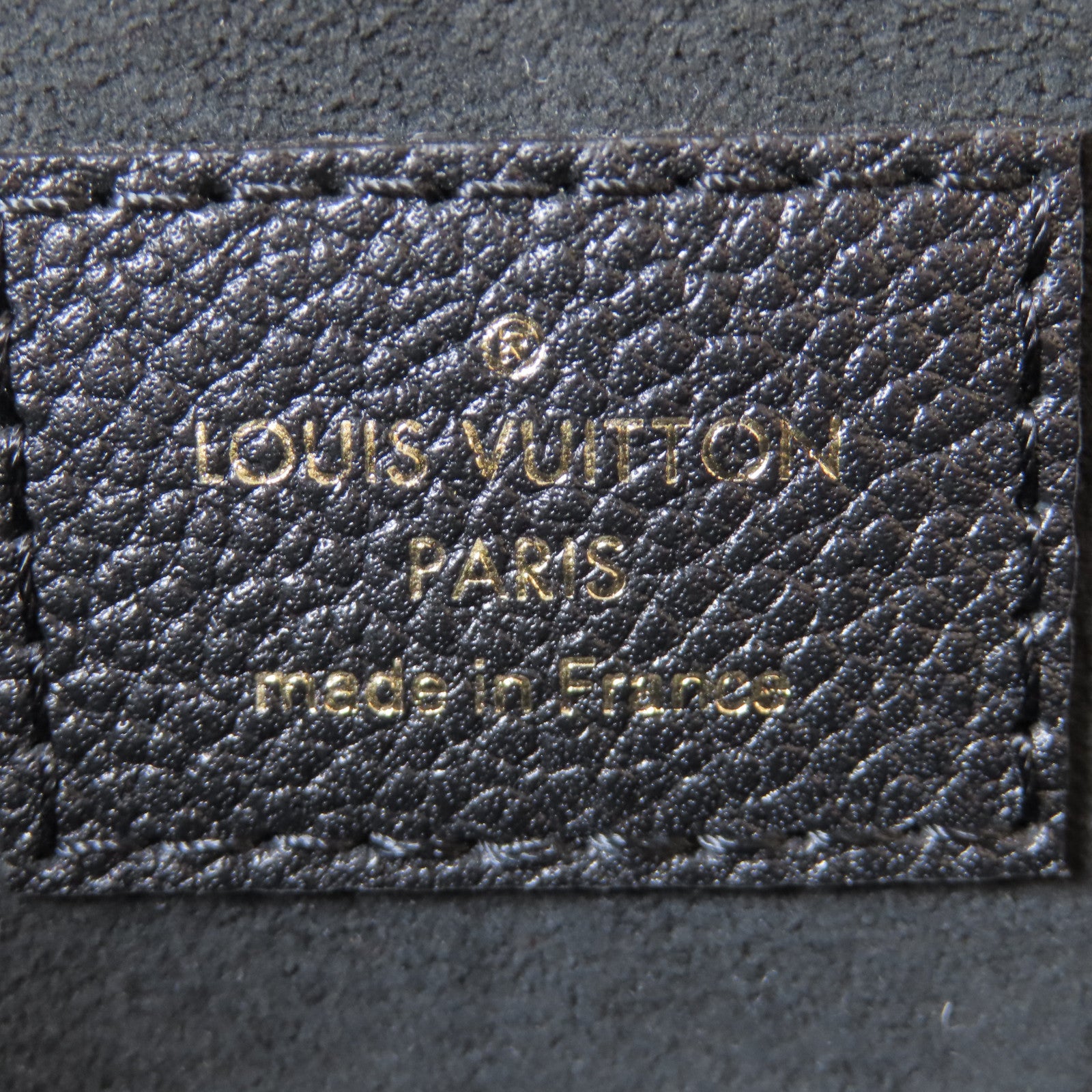 LOUIS VUITTON Monogram Empreinte Petit Palais PM金扣手挽肩背兩用袋黑色/米色