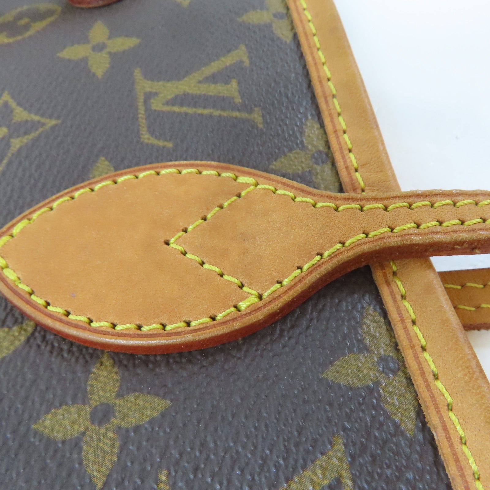 LOUIS VUITTON Monogram Neverfull MM金扣手挽袋啡色