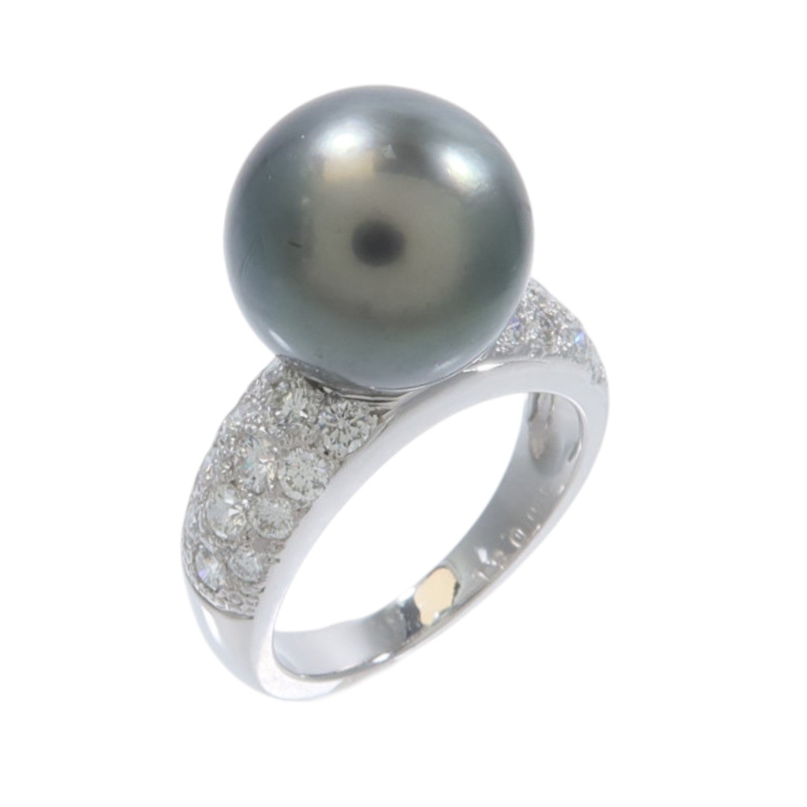 JEWELRY 18K白金Pearl Diamond Ring珍珠/鑽石戒指