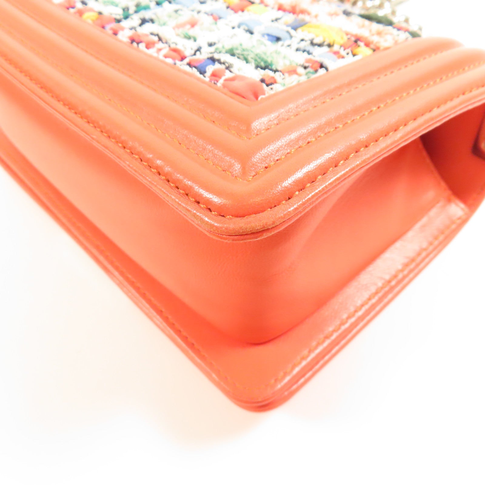 CHANEL 斜紋軟呢Boy 20銀扣鏈帶肩背袋