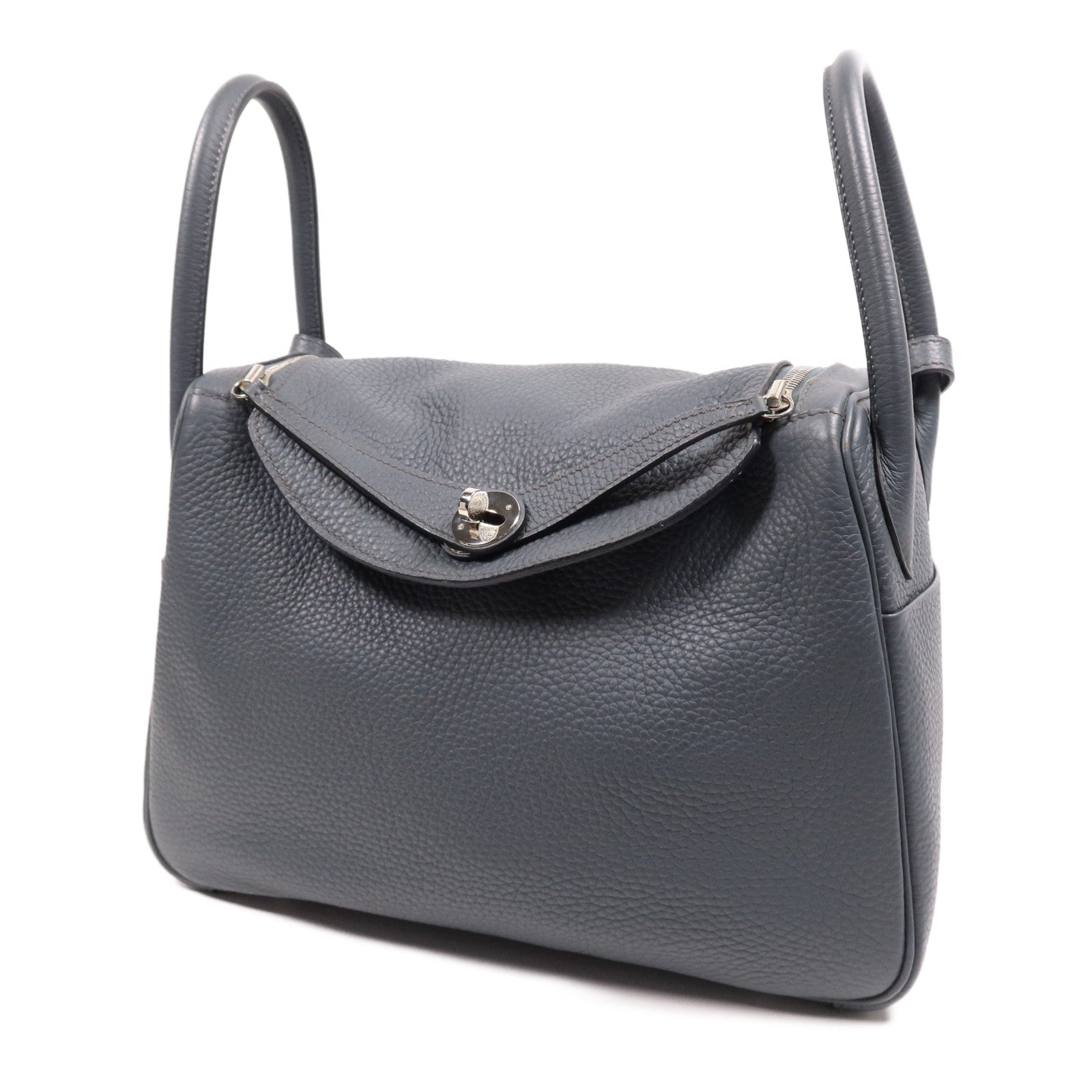 HERMES Clemence皮革Lindy 30銀扣手挽肩背兩用袋