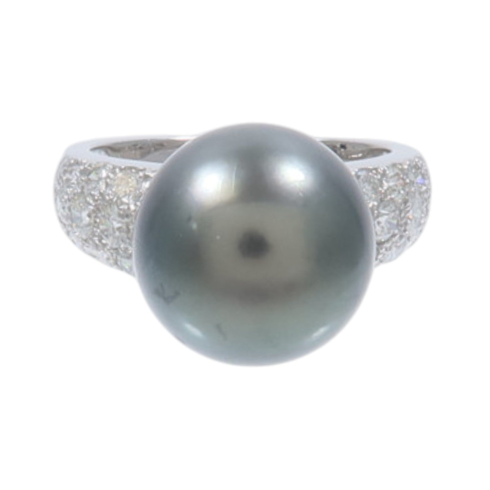 JEWELRY 18K白金Pearl Diamond Ring珍珠/鑽石戒指
