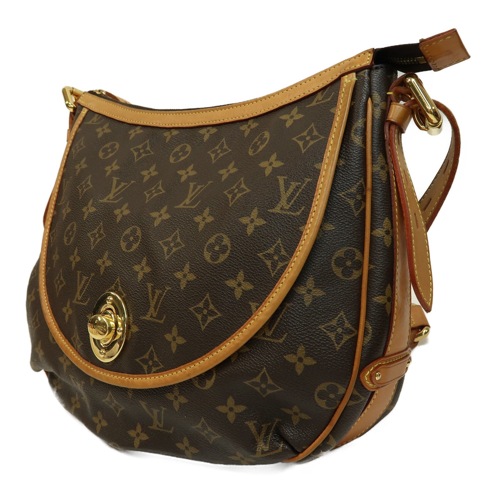 LOUIS VUITTON Monogram Tulum GM金扣肩背袋啡色