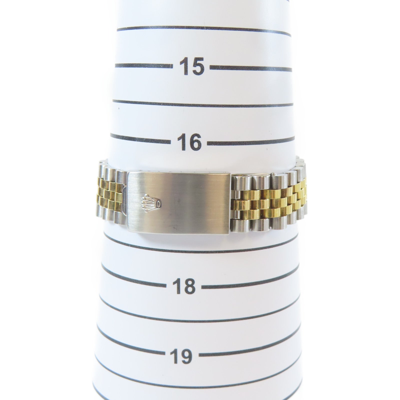 ROLEX Datejust 18K黃金/不鏽鋼手錶自動機芯銀色#16.75cm