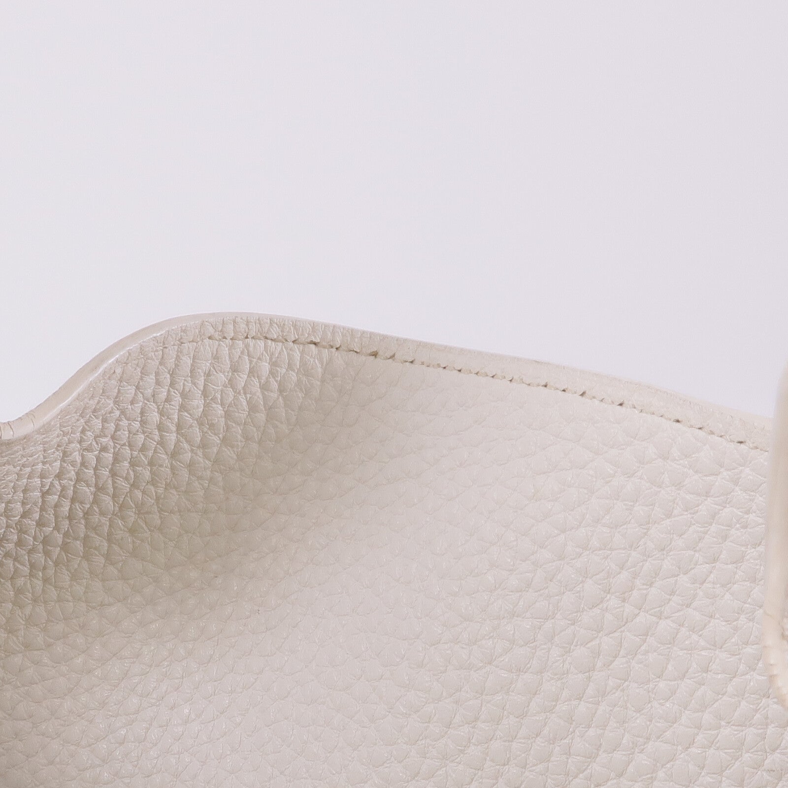 HERMES Clemence皮革Picotin MM銀扣手挽袋Blanc