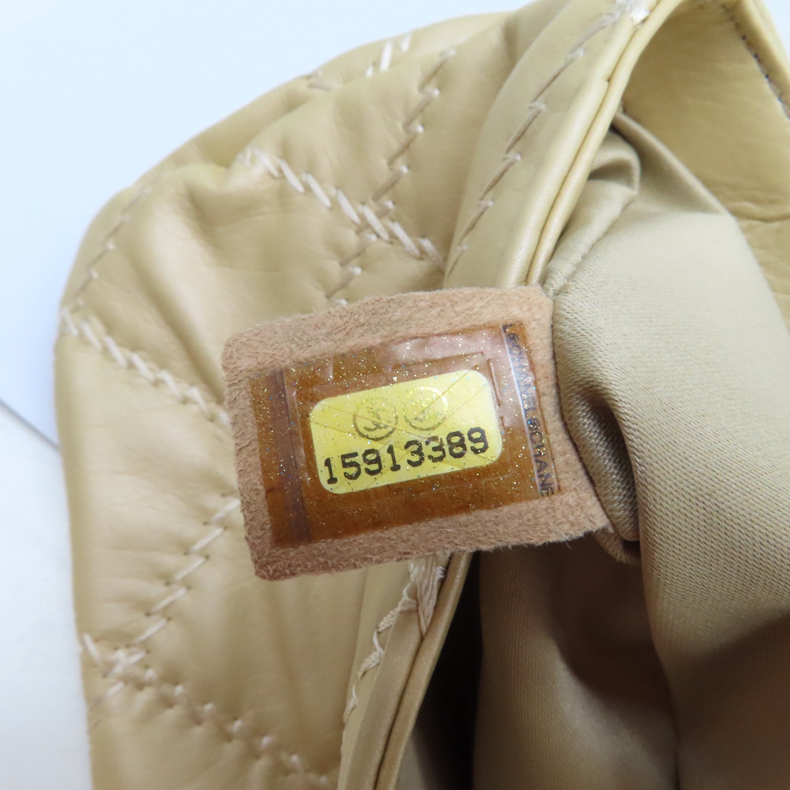 CHANEL 菱格羊皮皮革Chain Shoulder銀扣鏈帶肩背袋金色