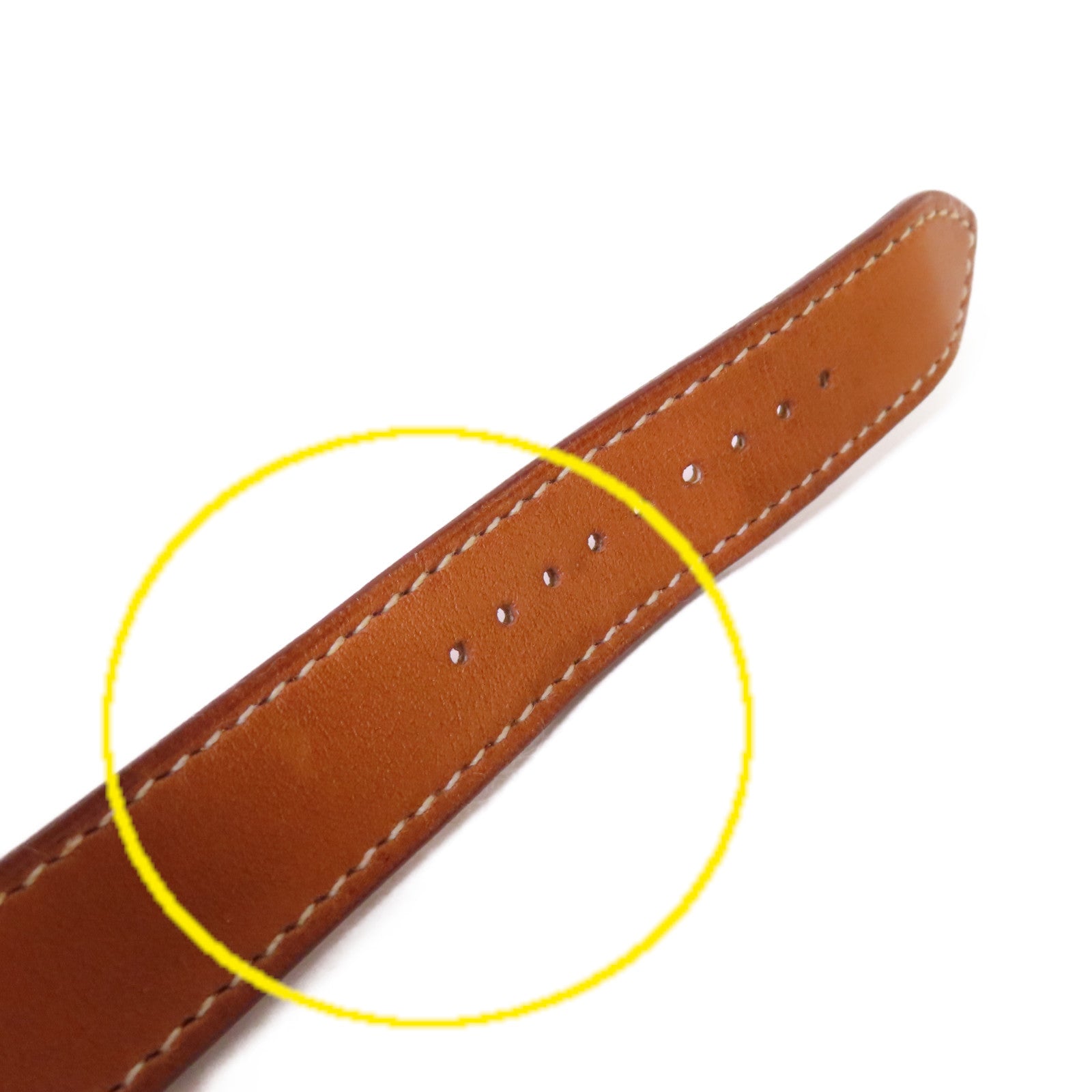 HERMES 【激減優惠】牛皮皮革Apple Watch Band Double Tour for Series 7 38mm Case銀扣手錶帶啡色
