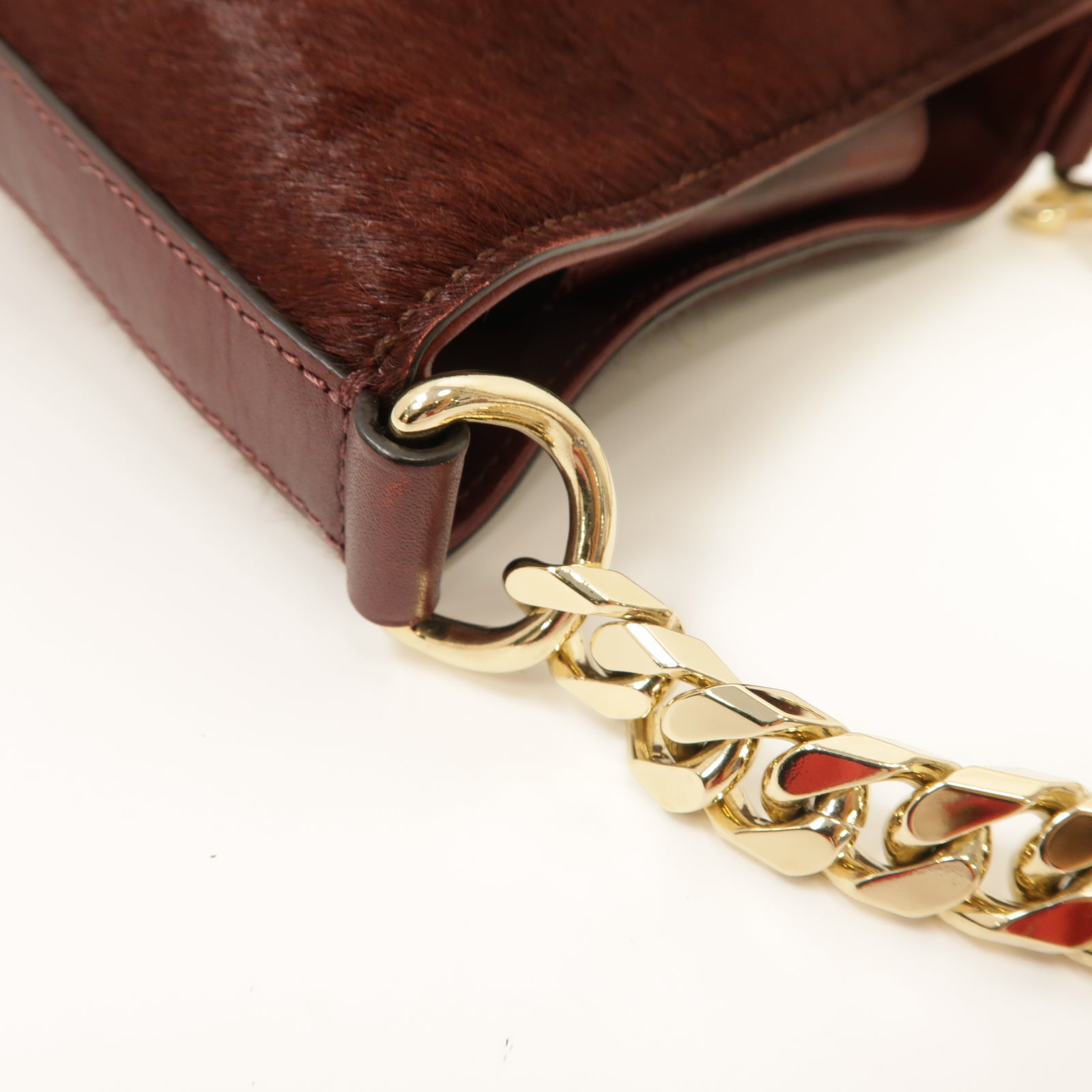 MULBERRY 【激減優惠】牛皮皮革2way Shoulder Bag金扣手挽肩背兩用袋酒紅色