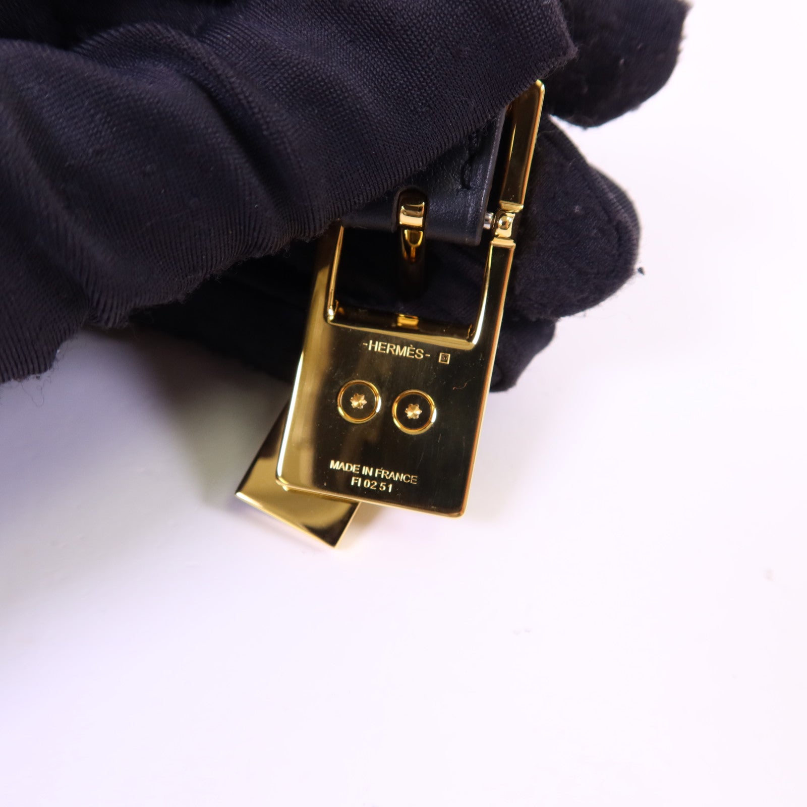 HERMES Epsom皮革/Swift皮革Lucky 15 Reversible金扣皮帶Gold/Noir