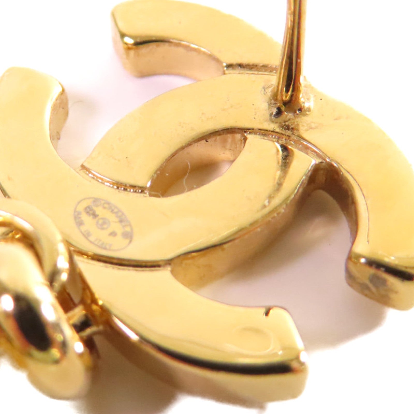 CHANEL 金屬/仿珍珠Chanel Dangling Earrings耳環珍珠色/金色