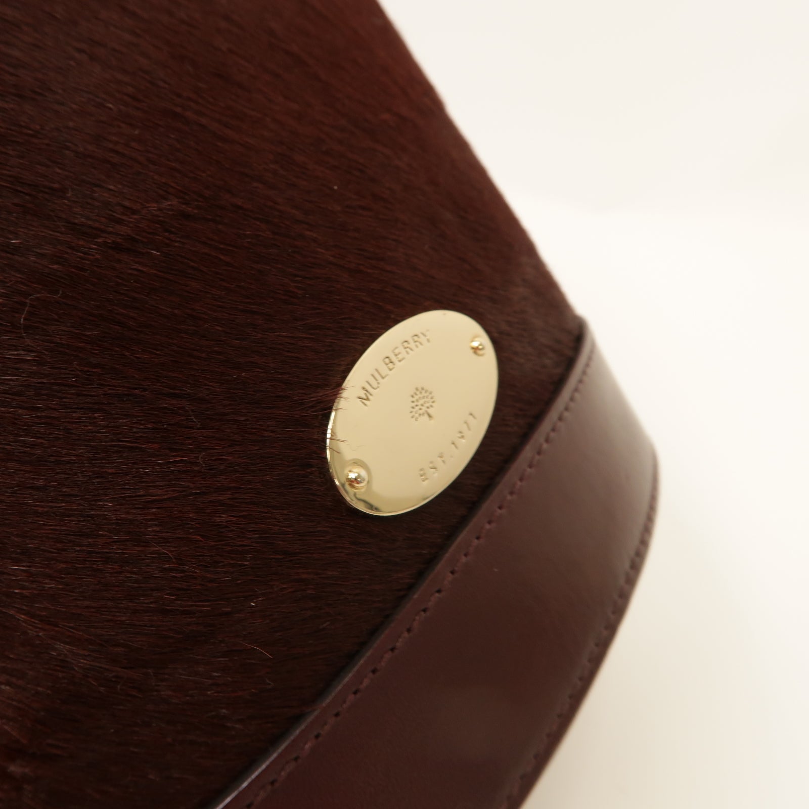 MULBERRY 【激減優惠】牛皮皮革2way Shoulder Bag金扣手挽肩背兩用袋酒紅色