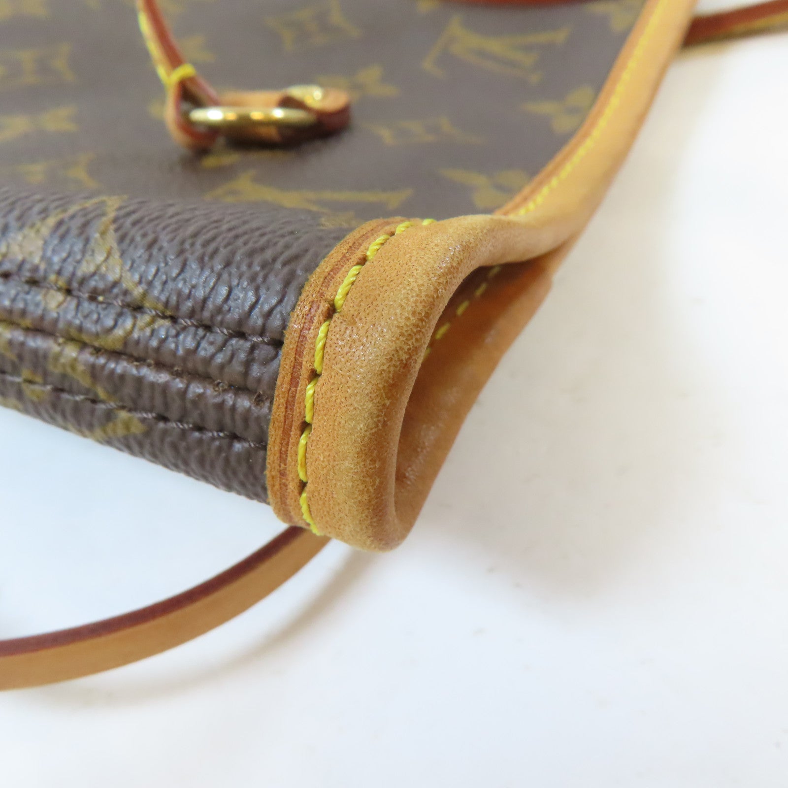 LOUIS VUITTON Monogram Neverfull MM金扣手挽袋啡色