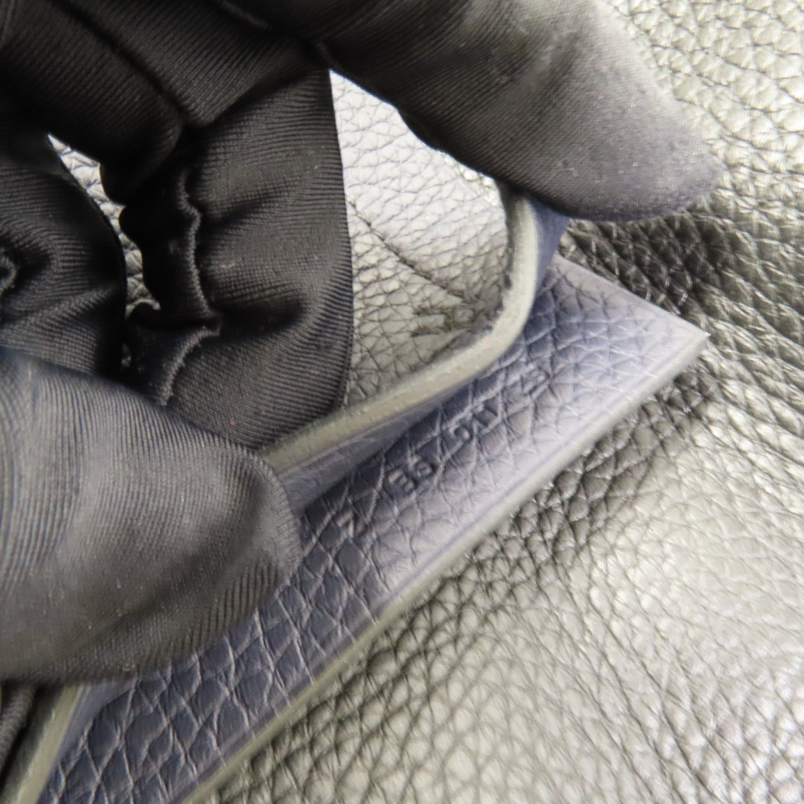 HERMES Clemence皮革Cabasellier 31肩背袋Noir Navy