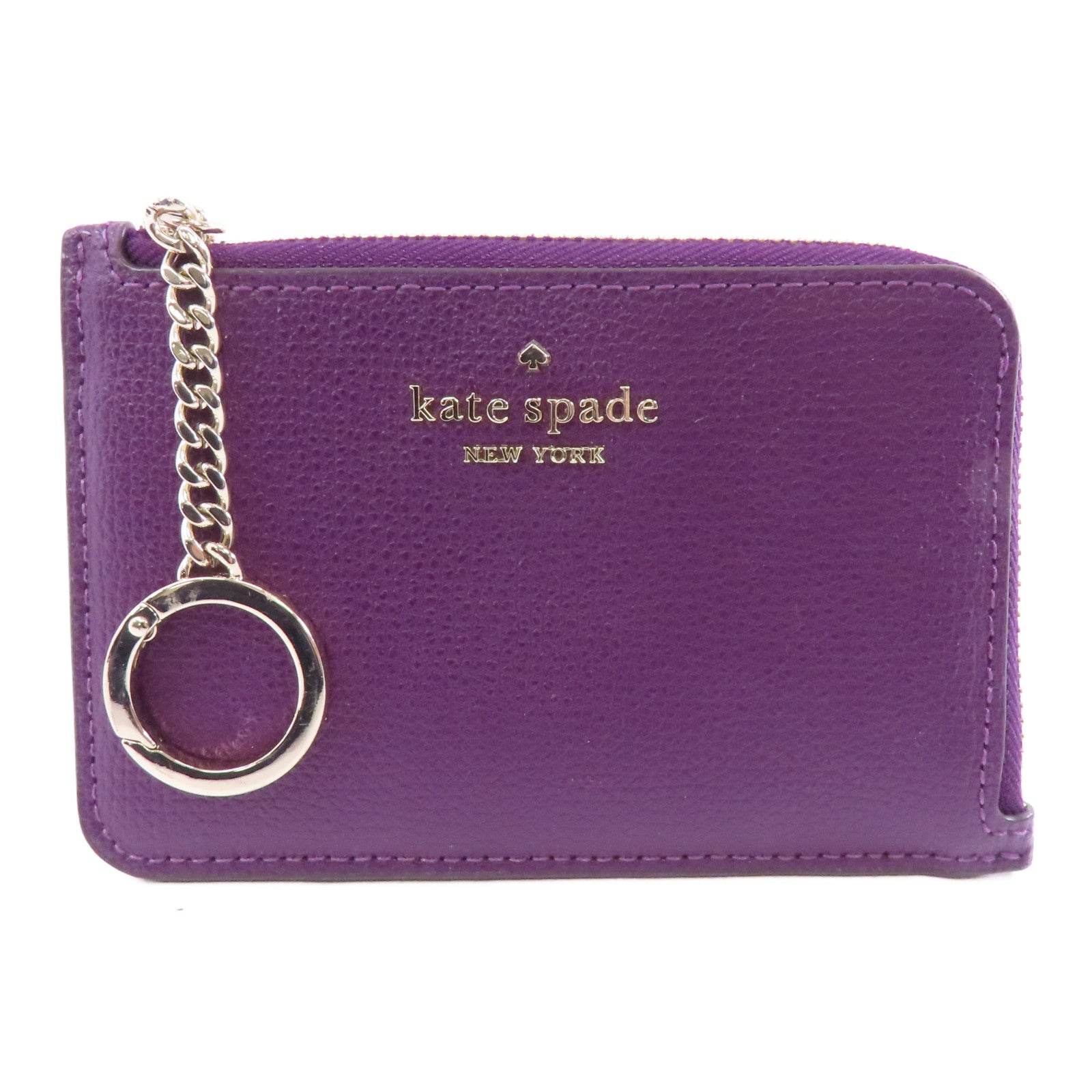 Kate Spade 牛皮皮革Card Case金扣卡片套紫色