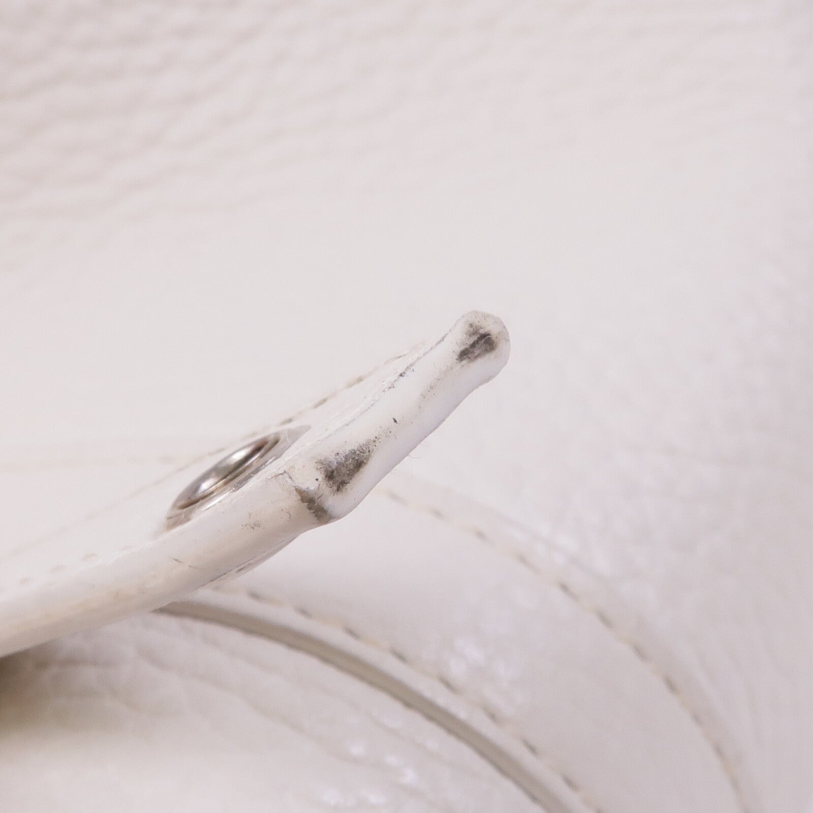 HERMES Clemence皮革Picotin MM銀扣手挽袋Blanc