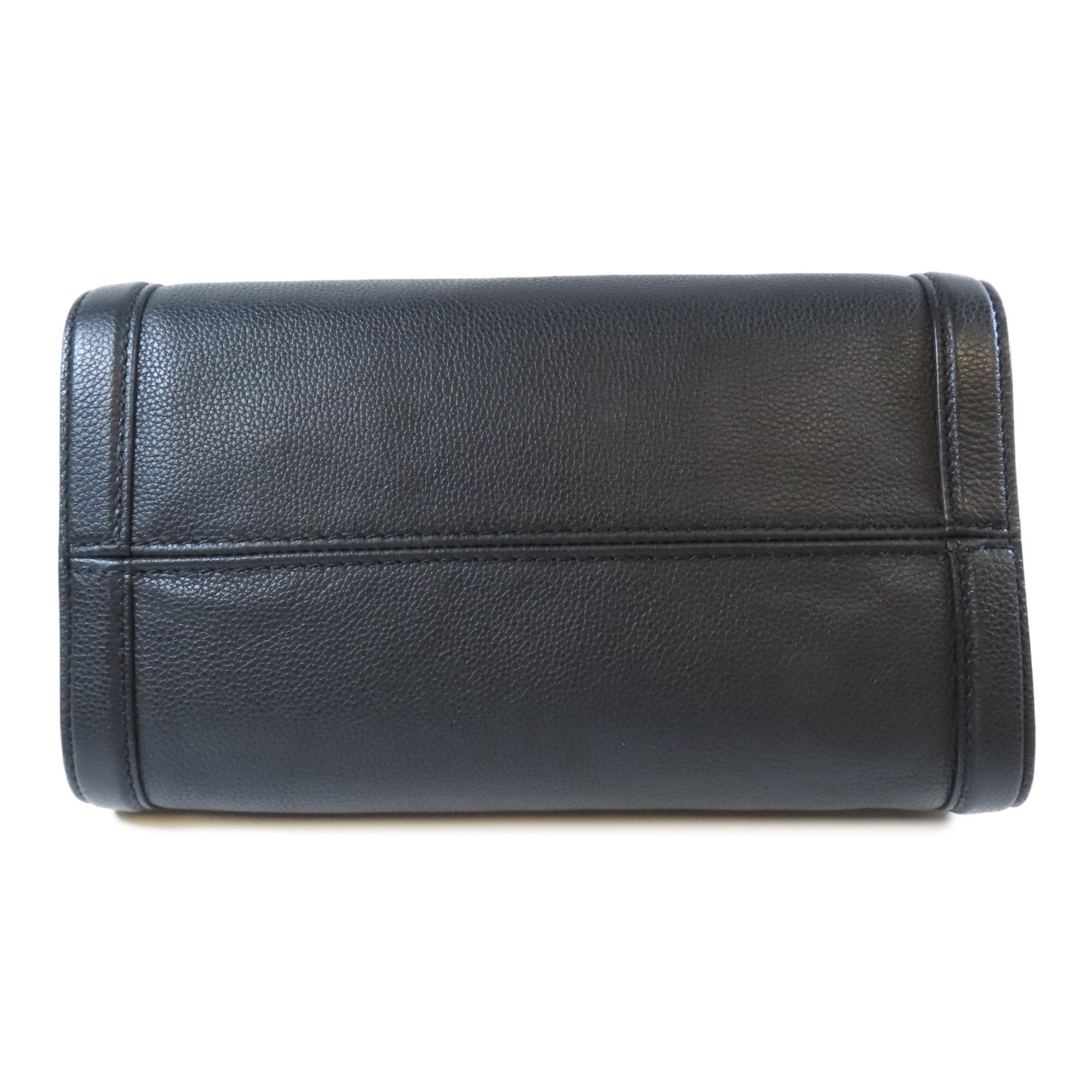 Alexander McQueen 牛皮皮革2 Way Shoulder Bag銀扣手挽肩背兩用袋黑色