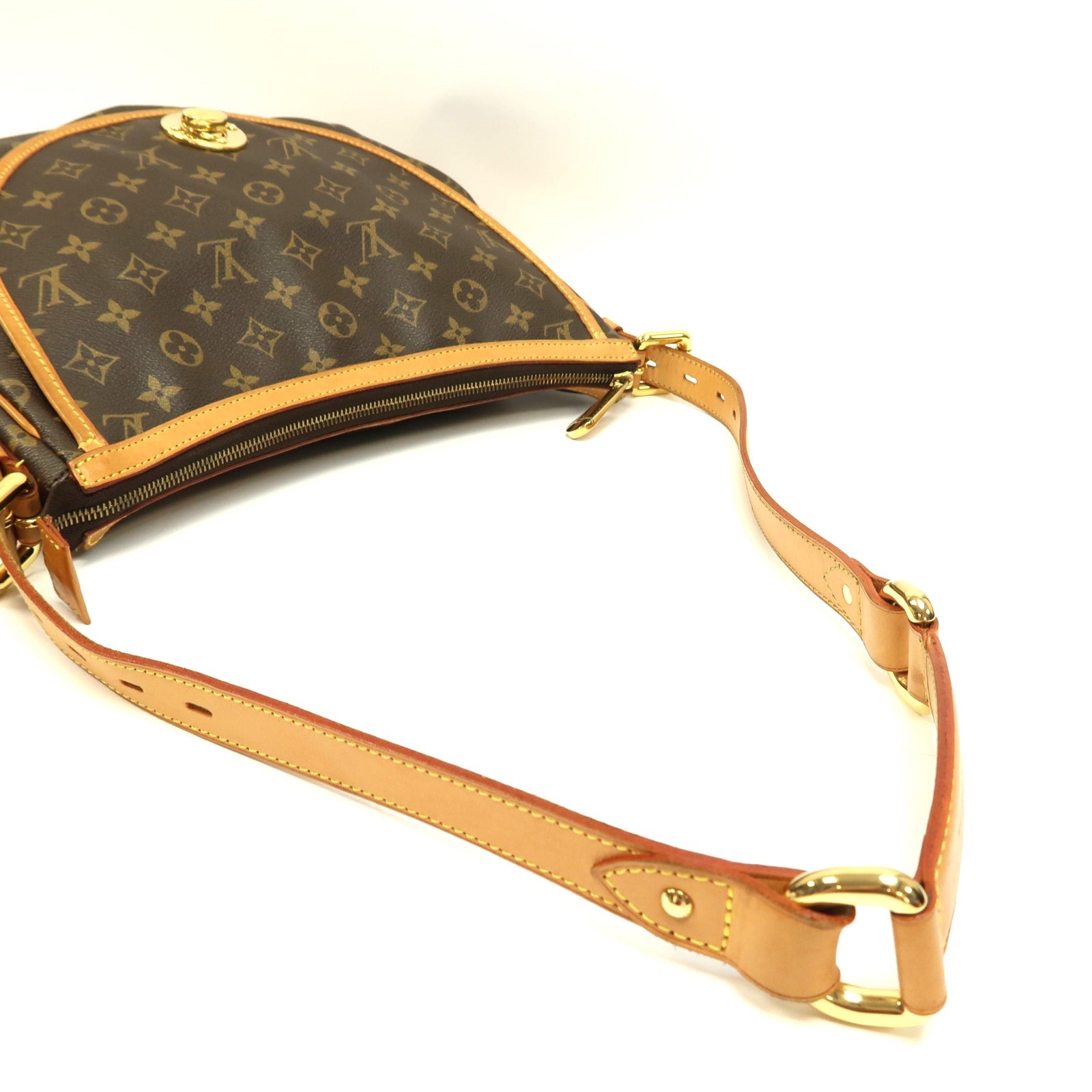 LOUIS VUITTON Monogram Tulum GM金扣肩背袋啡色