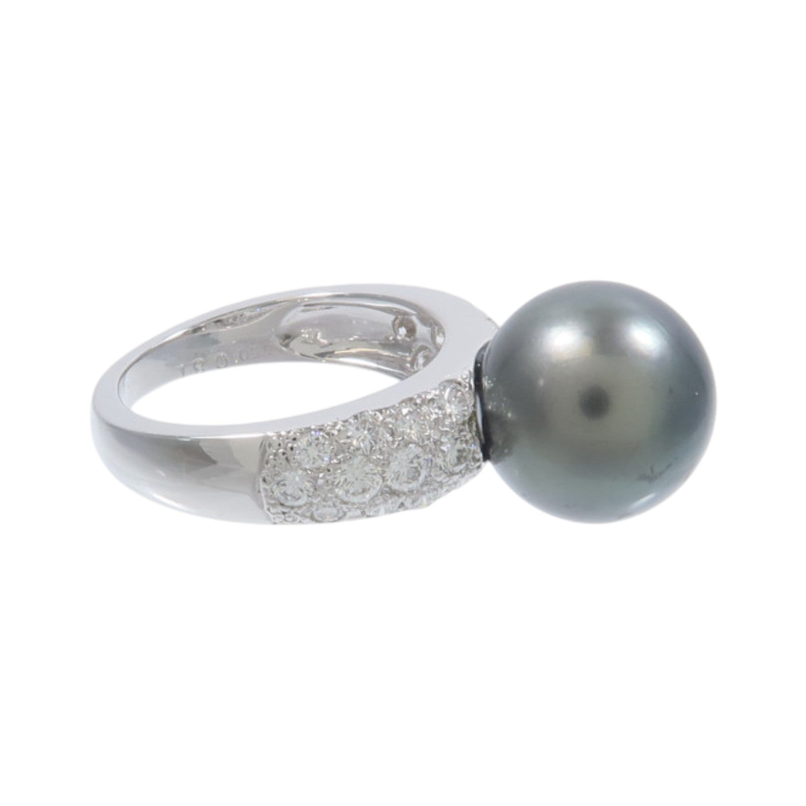 JEWELRY 18K白金Pearl Diamond Ring珍珠/鑽石戒指