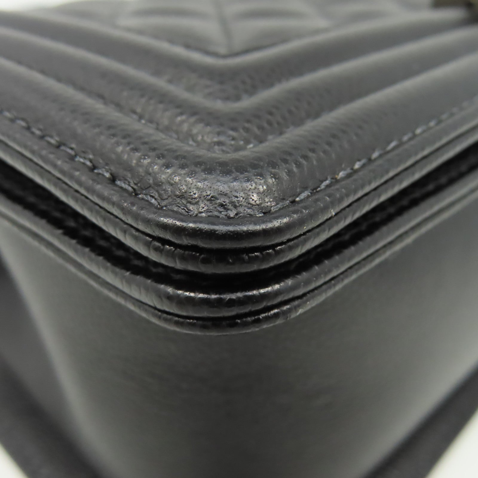 CHANEL 【激減優惠】菱格Caviar皮革Boy Chanel 25 Chain Shoulder Bag銀扣鏈帶肩背袋黑色