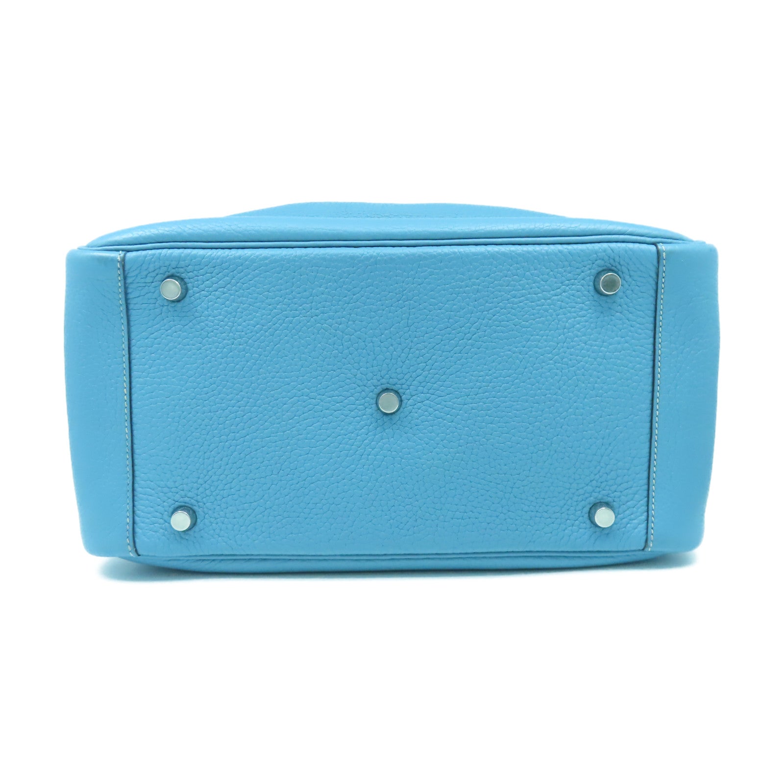 HERMES 【清倉大減價】Taurillon Clemence Lindy 30銀扣手挽肩背兩用袋Blue Jean藍色