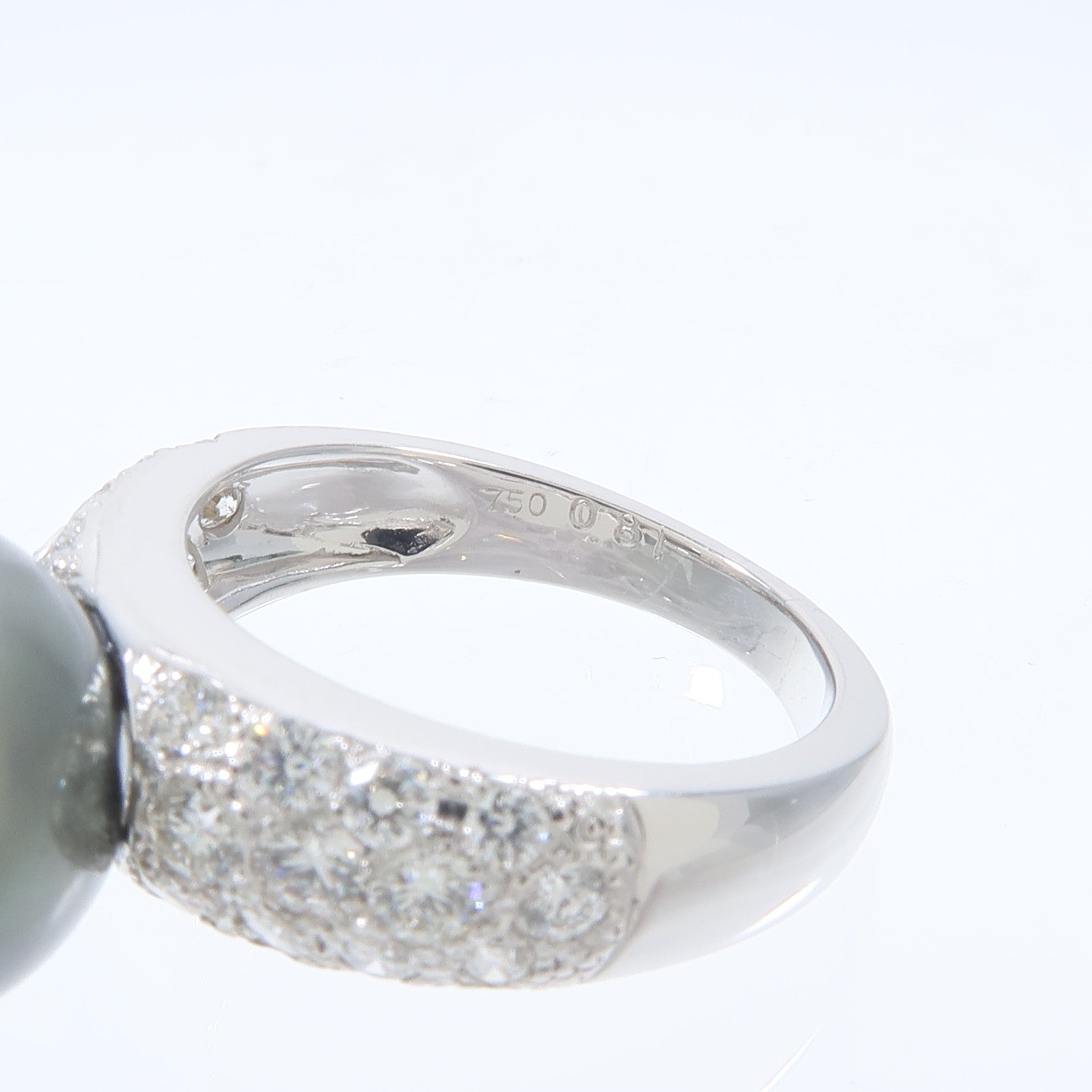 JEWELRY 18K白金Pearl Diamond Ring珍珠/鑽石戒指
