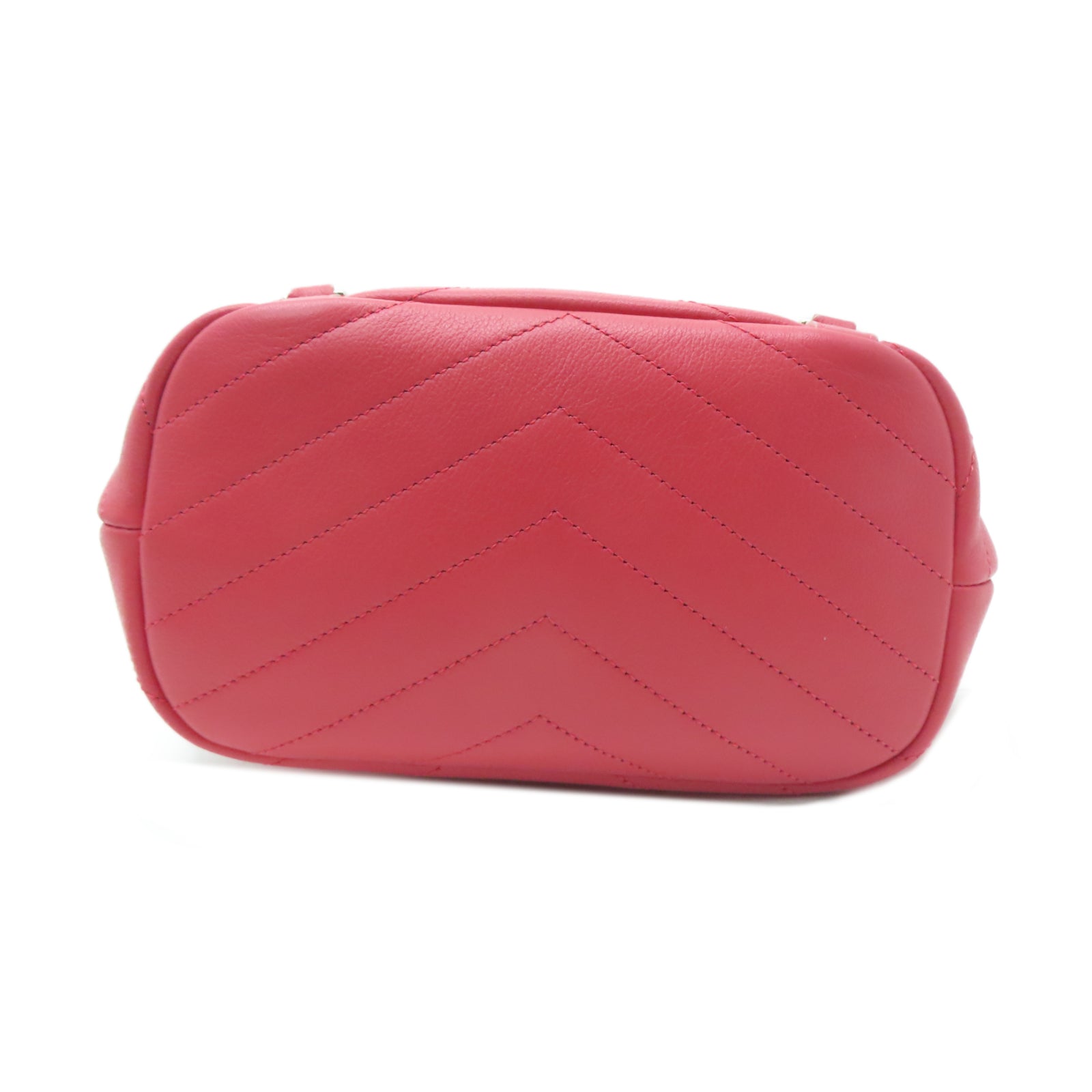 CHANEL 【激減優惠】斜紋牛皮皮革Backpack金扣背包粉紅色