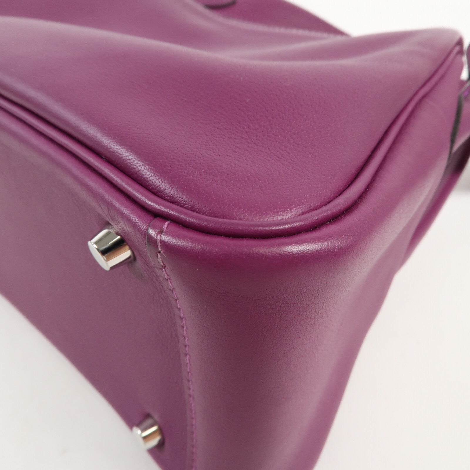 HERMES Swift皮革Mini Lindy銀扣手挽肩背兩用袋Anemone