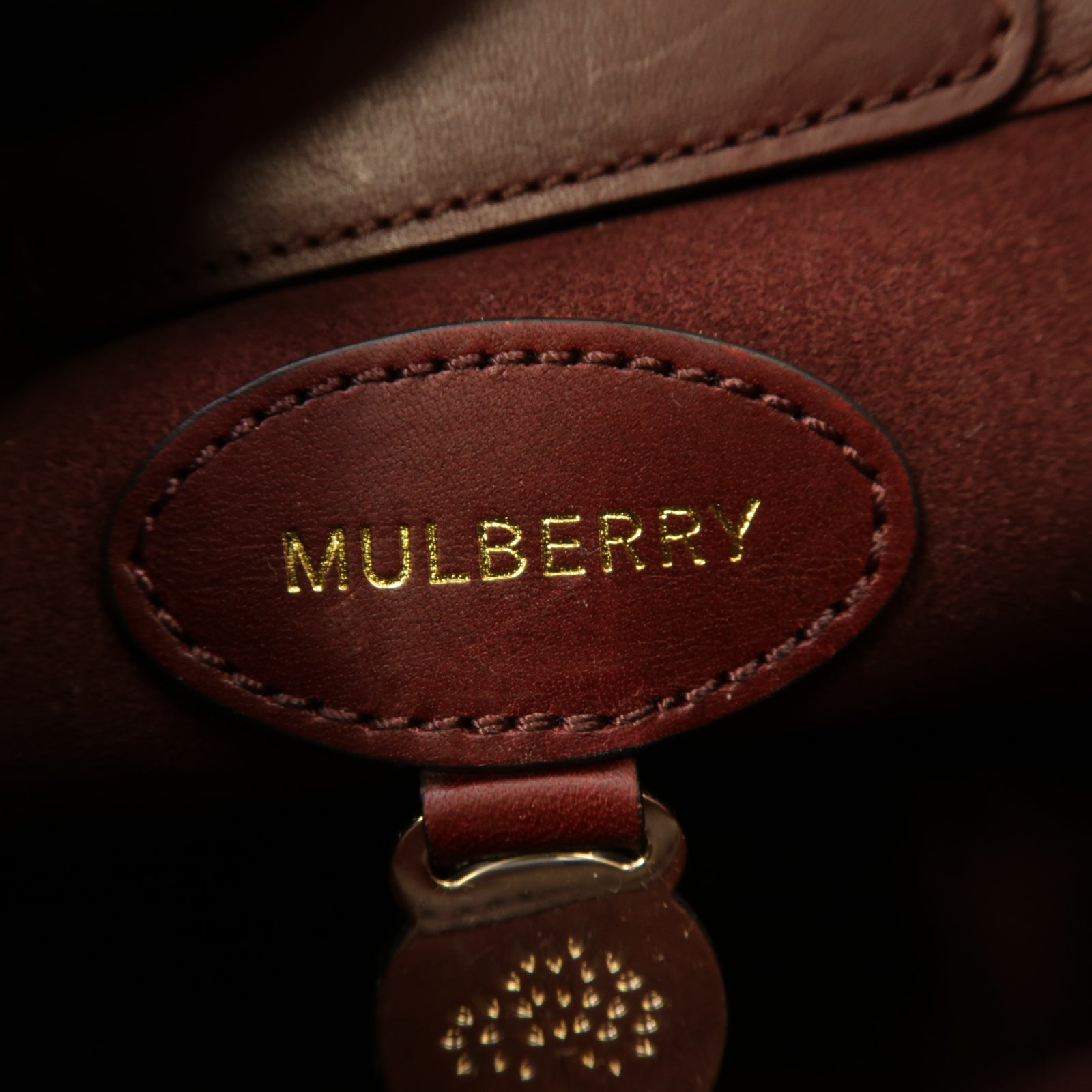 MULBERRY 【激減優惠】牛皮皮革2way Shoulder Bag金扣手挽肩背兩用袋酒紅色