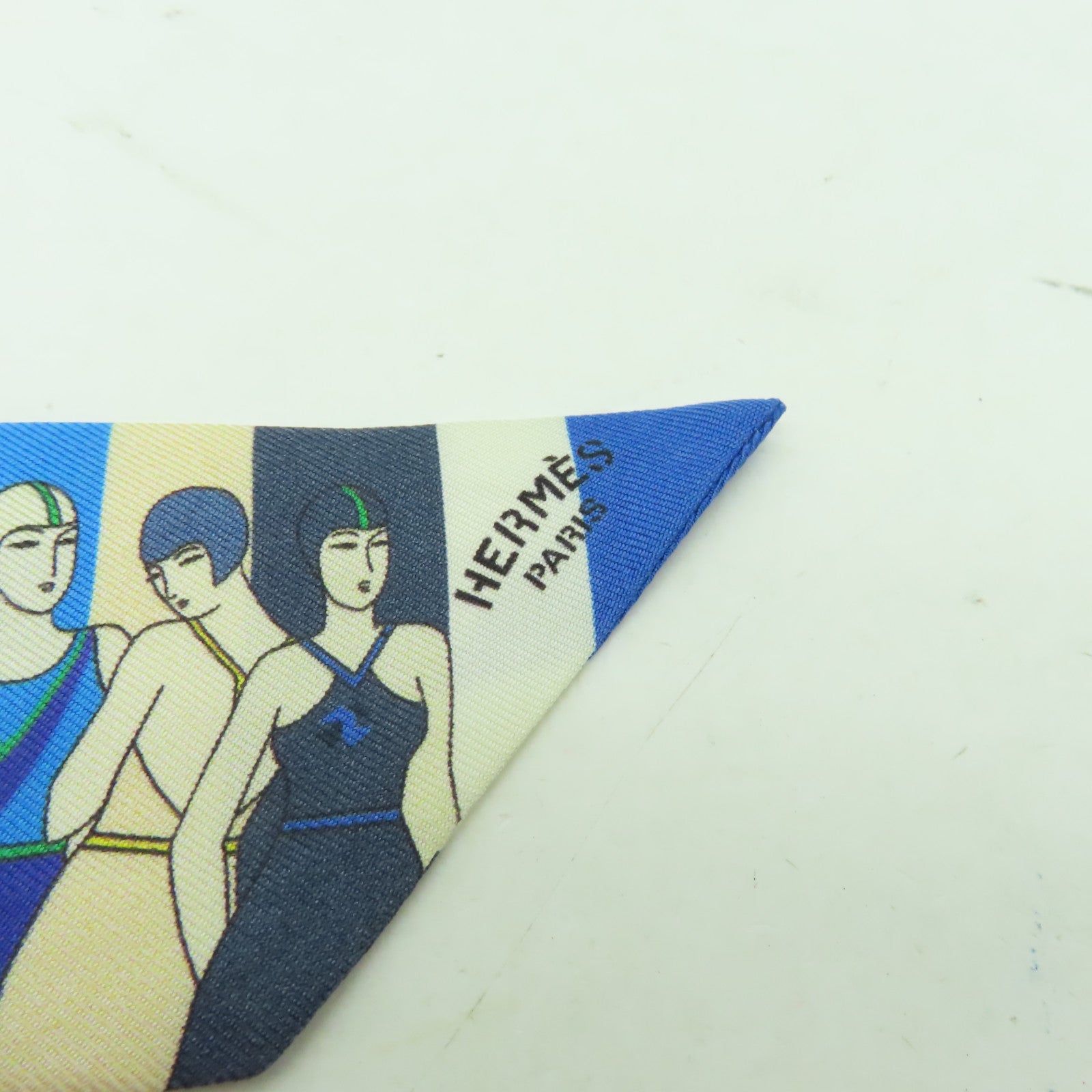 HERMES 【激減優惠】絲質Twilly絲巾藍色/彩色