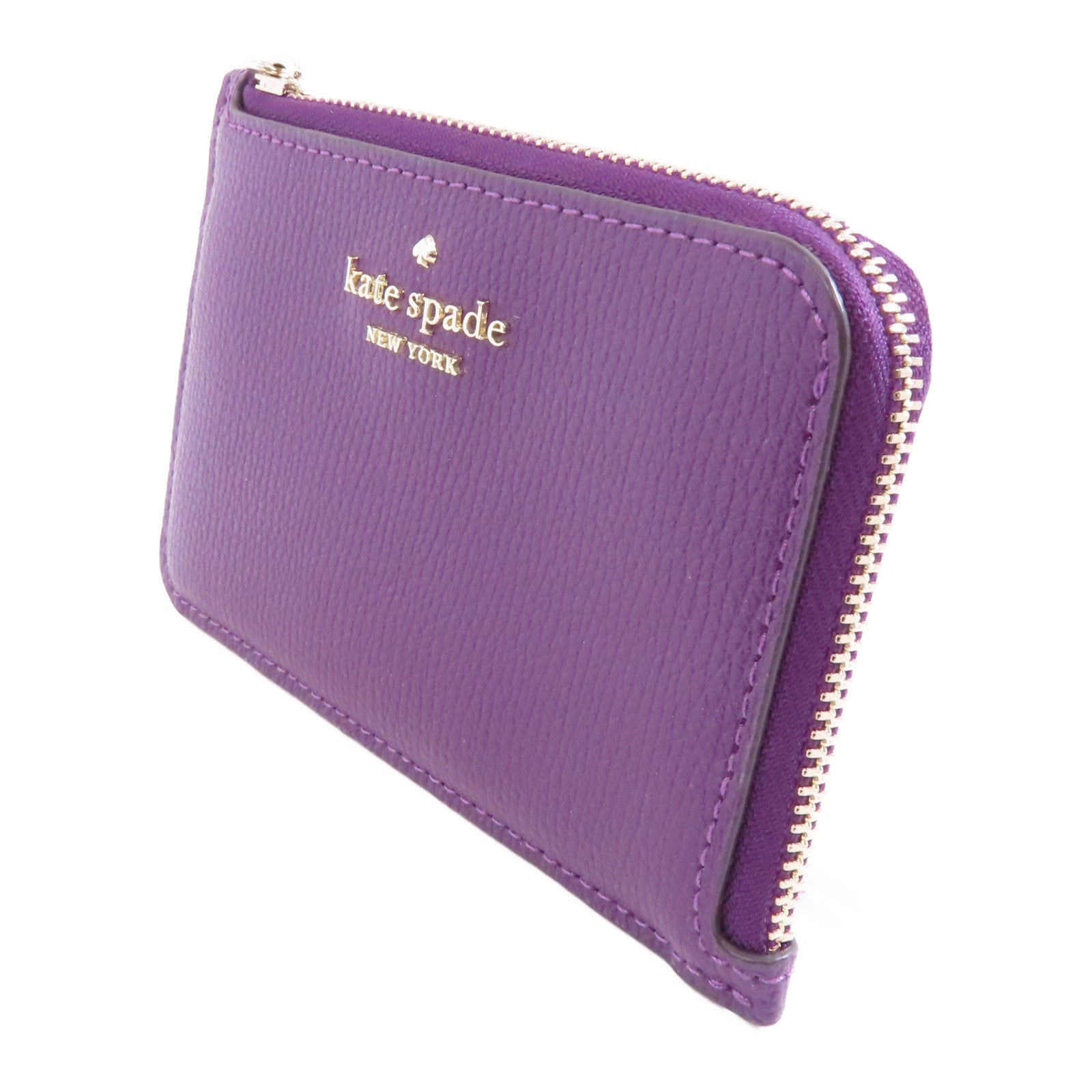 Kate Spade 牛皮皮革Card Case金扣卡片套紫色