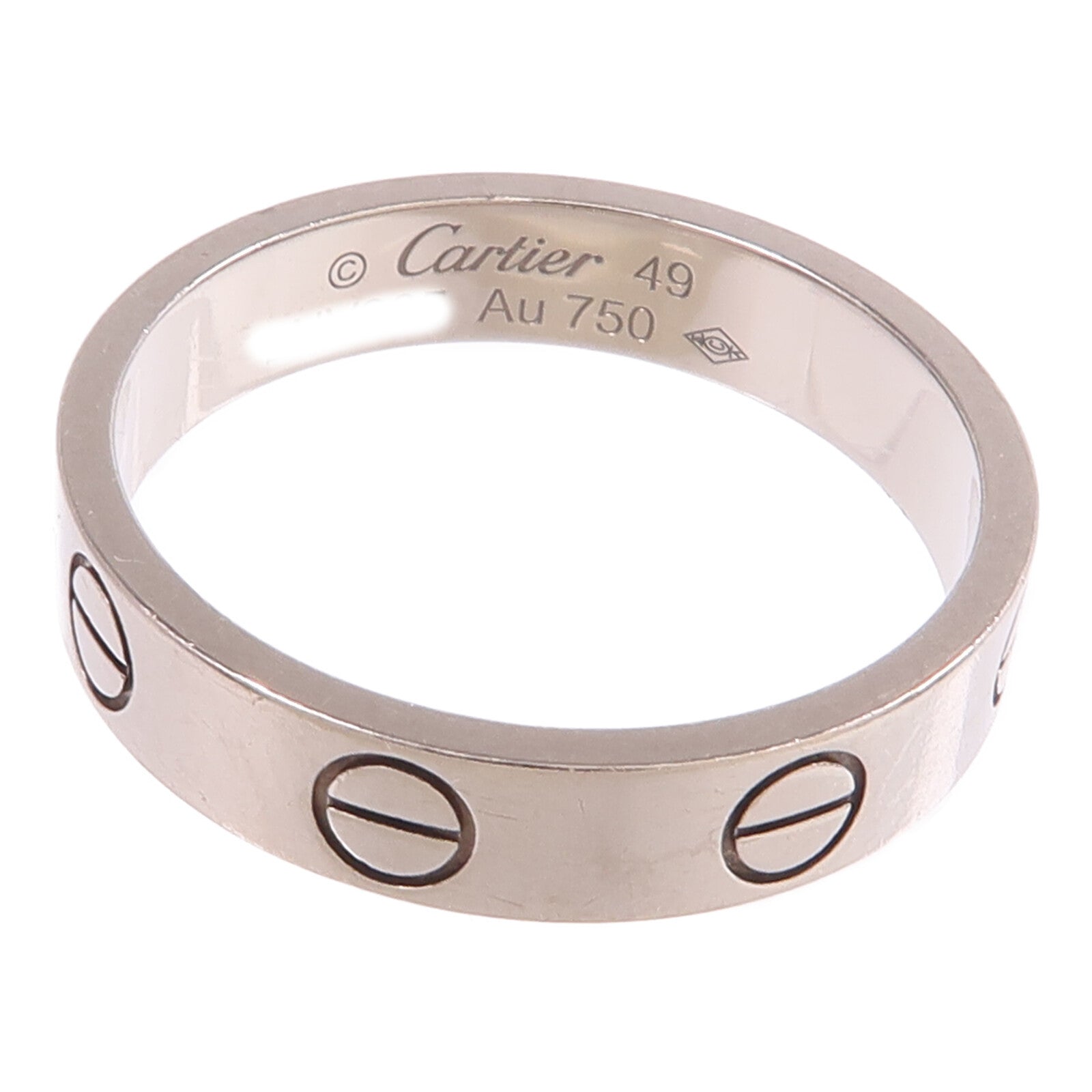 CARTIER 【激減優惠】18K白金Mini Love Ring戒指Cartier#49/US#4.75