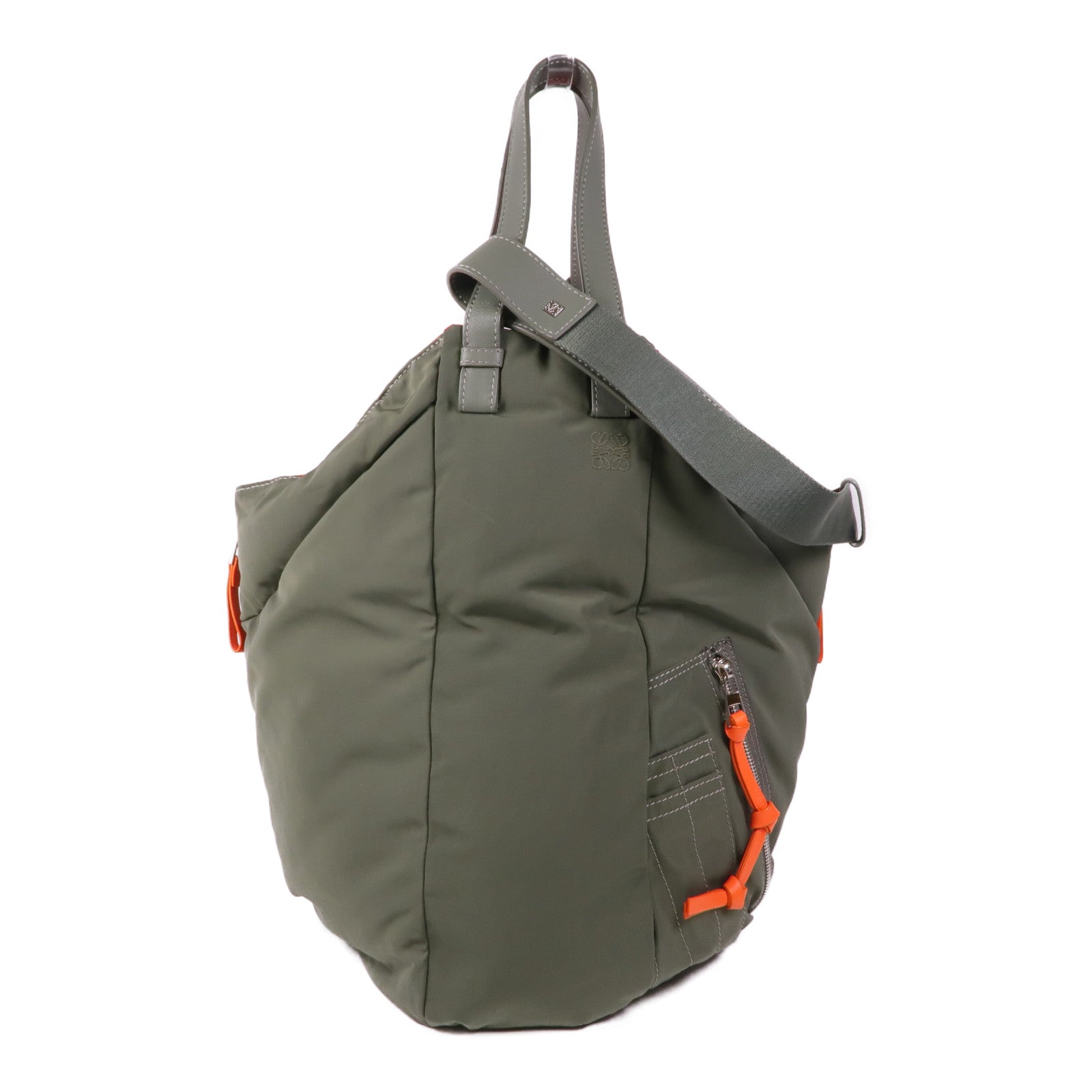 LOEWE 尼龍Hammock Reversible銀扣手挽肩背兩用袋