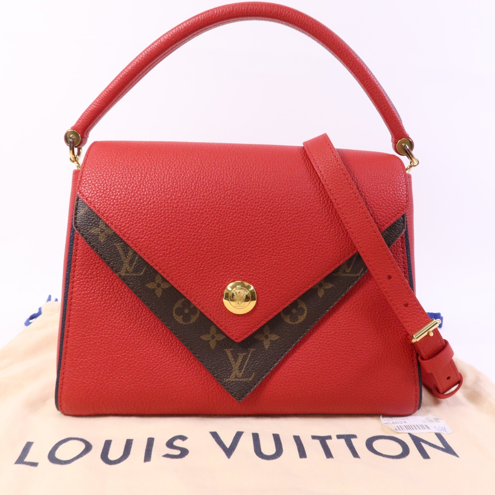 LOUIS VUITTON Monogram Double V金扣手挽肩背兩用袋