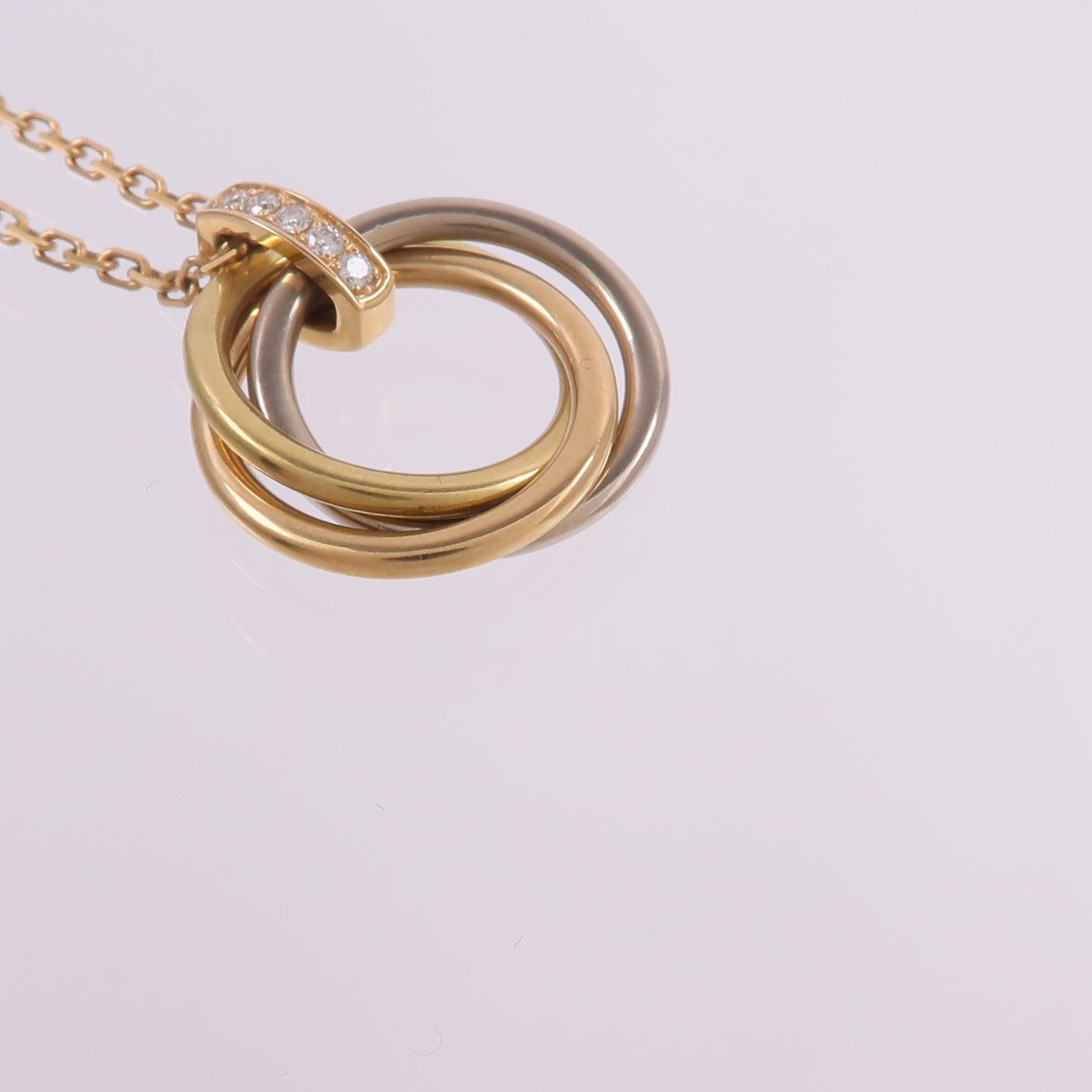 CARTIER 18K黃金/白金/玫瑰金Trinity Diamond Necklace鑽石項鍊
