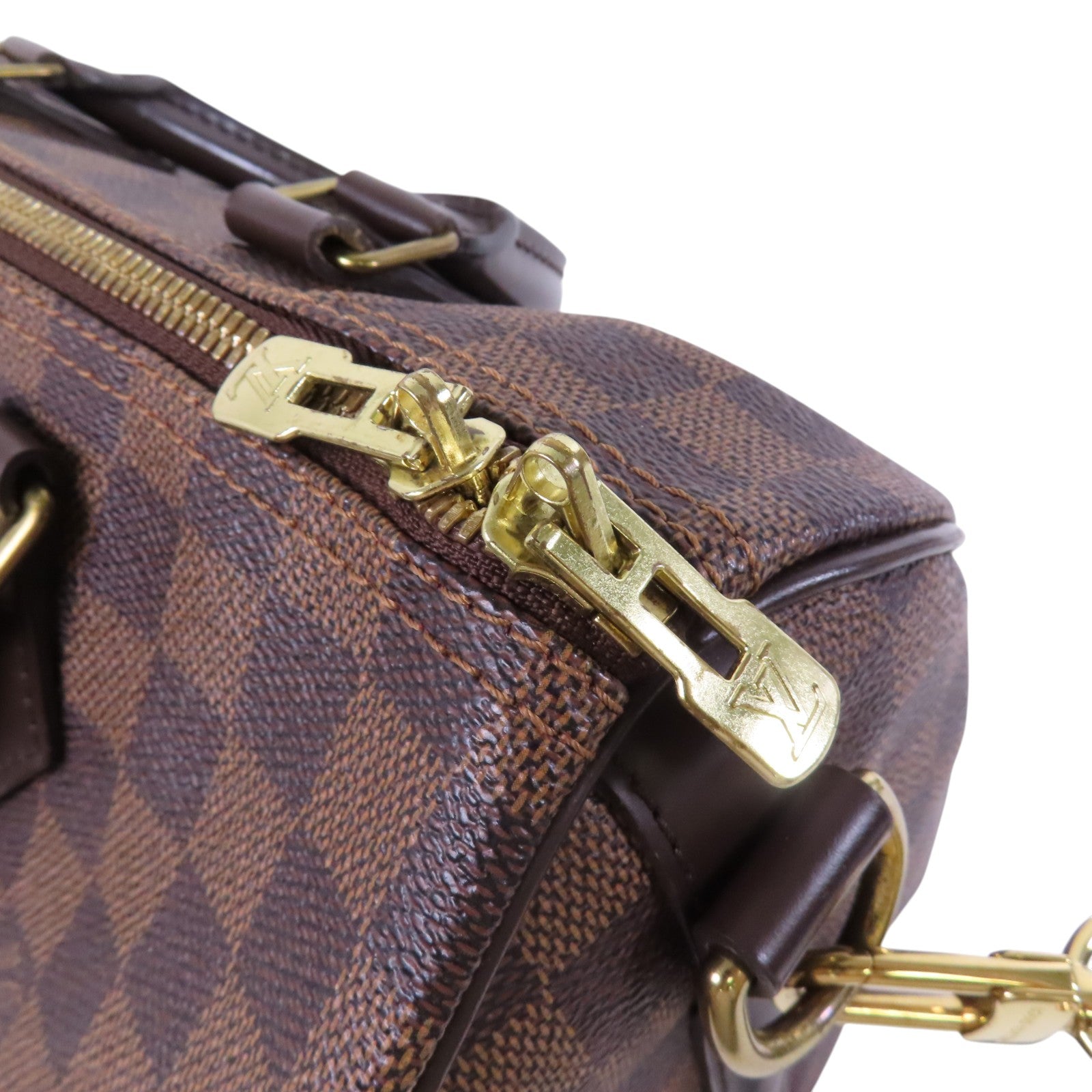 LOUIS VUITTON Damier Ebene Speedy 30金扣手挽肩背兩用袋