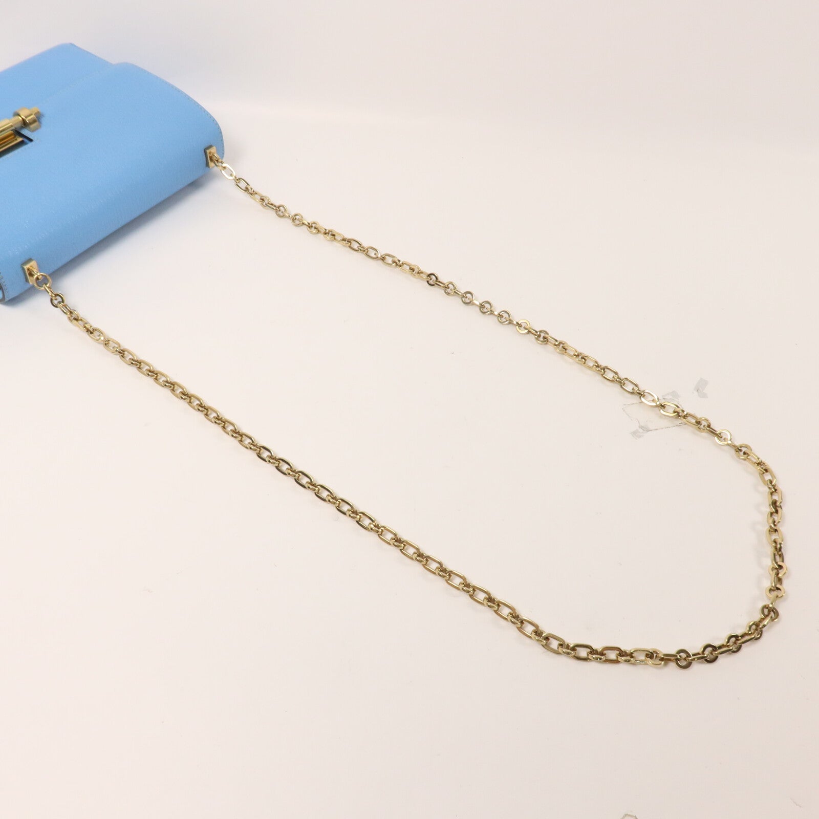 HERMES Chevre皮革Verrou Mini鏈帶肩背袋Celeste