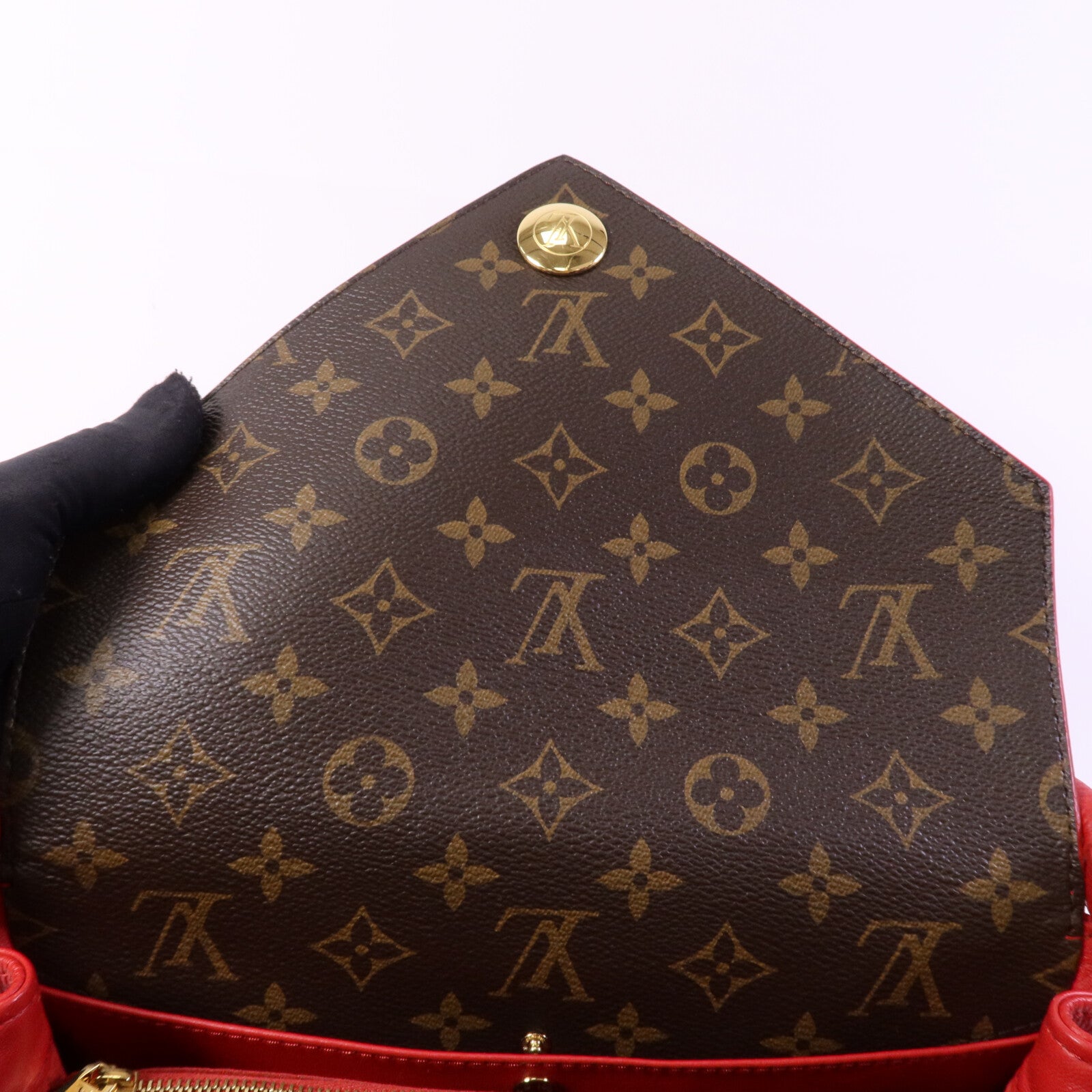 LOUIS VUITTON Monogram Double V金扣手挽肩背兩用袋
