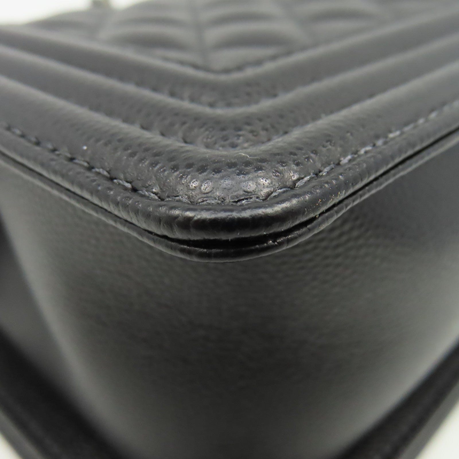 CHANEL 【激減優惠】菱格Caviar皮革Boy Chanel 25 Chain Shoulder Bag銀扣鏈帶肩背袋黑色