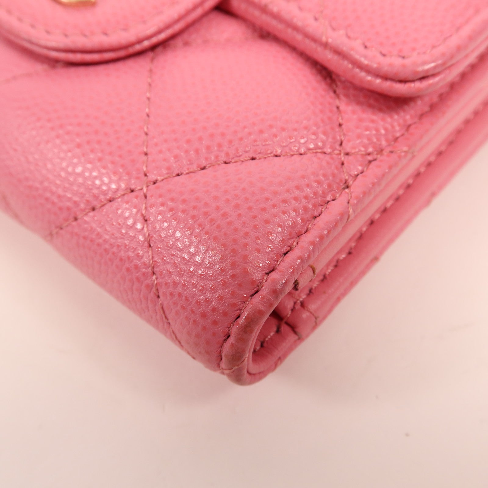 CHANEL 牛皮皮革Wallet金扣錢包