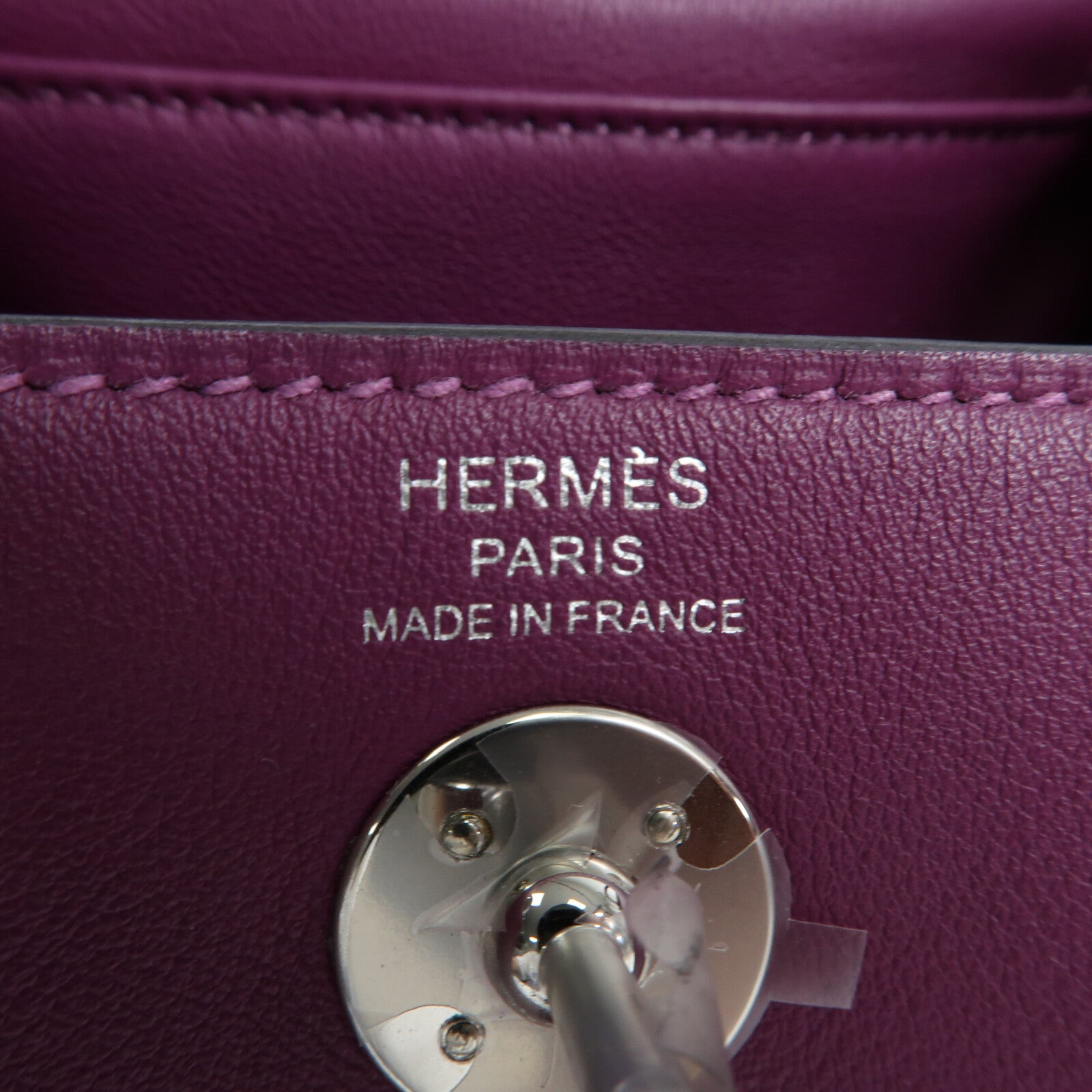 HERMES Swift皮革Mini Lindy銀扣手挽肩背兩用袋Anemone