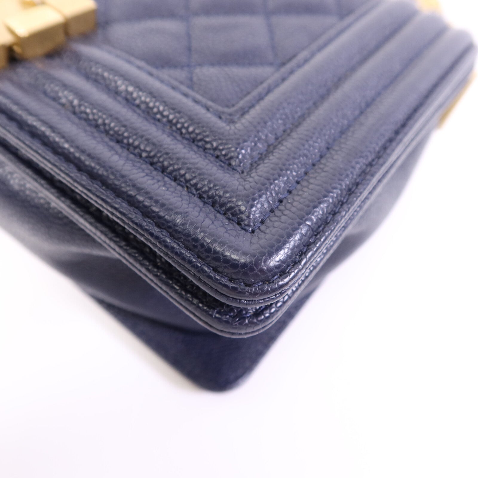 CHANEL 牛皮皮革Boy 20金扣鏈帶肩背袋